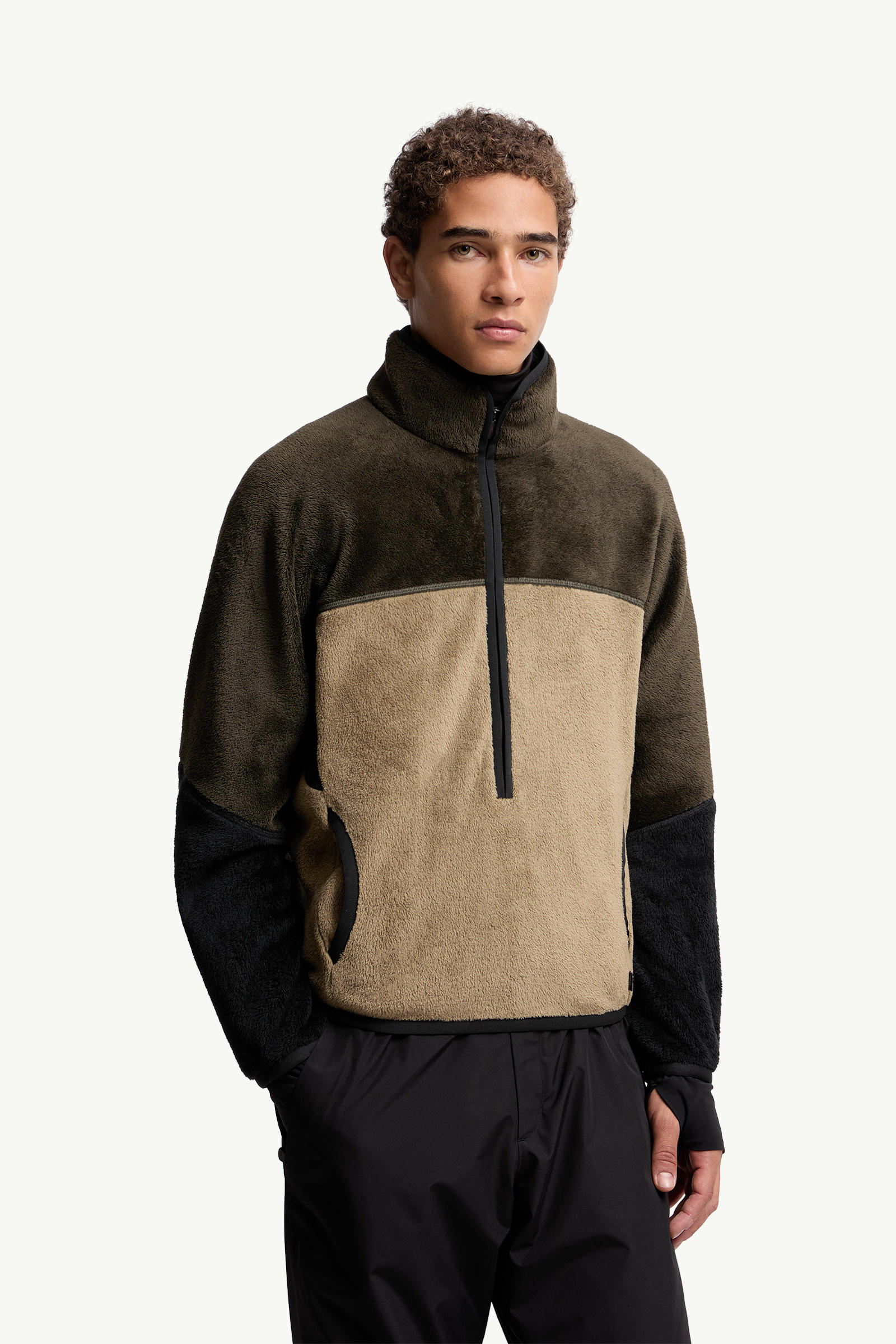 Sweat à capuche en Polartec® Hommes Beige & Vert Moncler 3