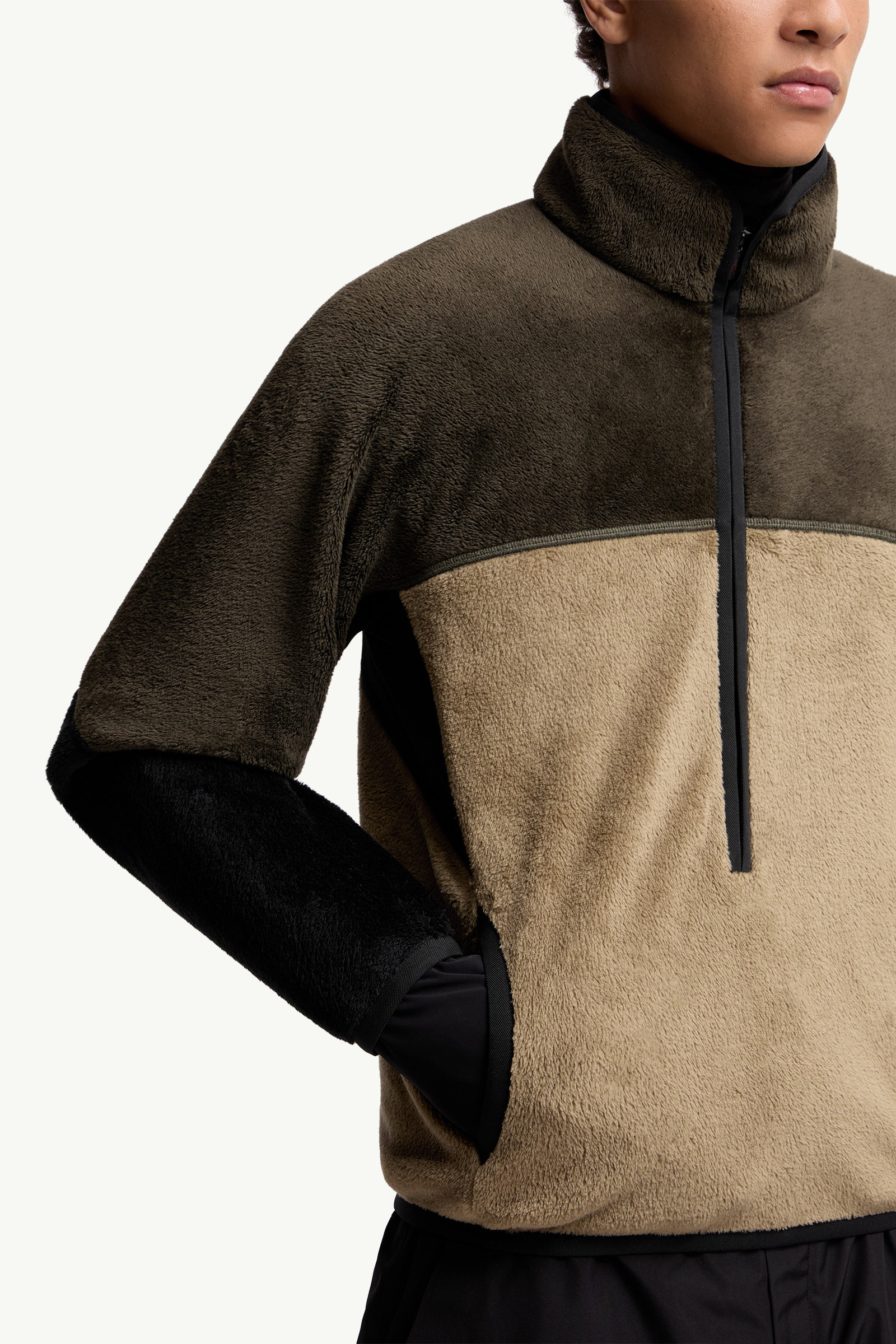 Sweat à capuche en Polartec® Hommes Beige & Vert Moncler 5