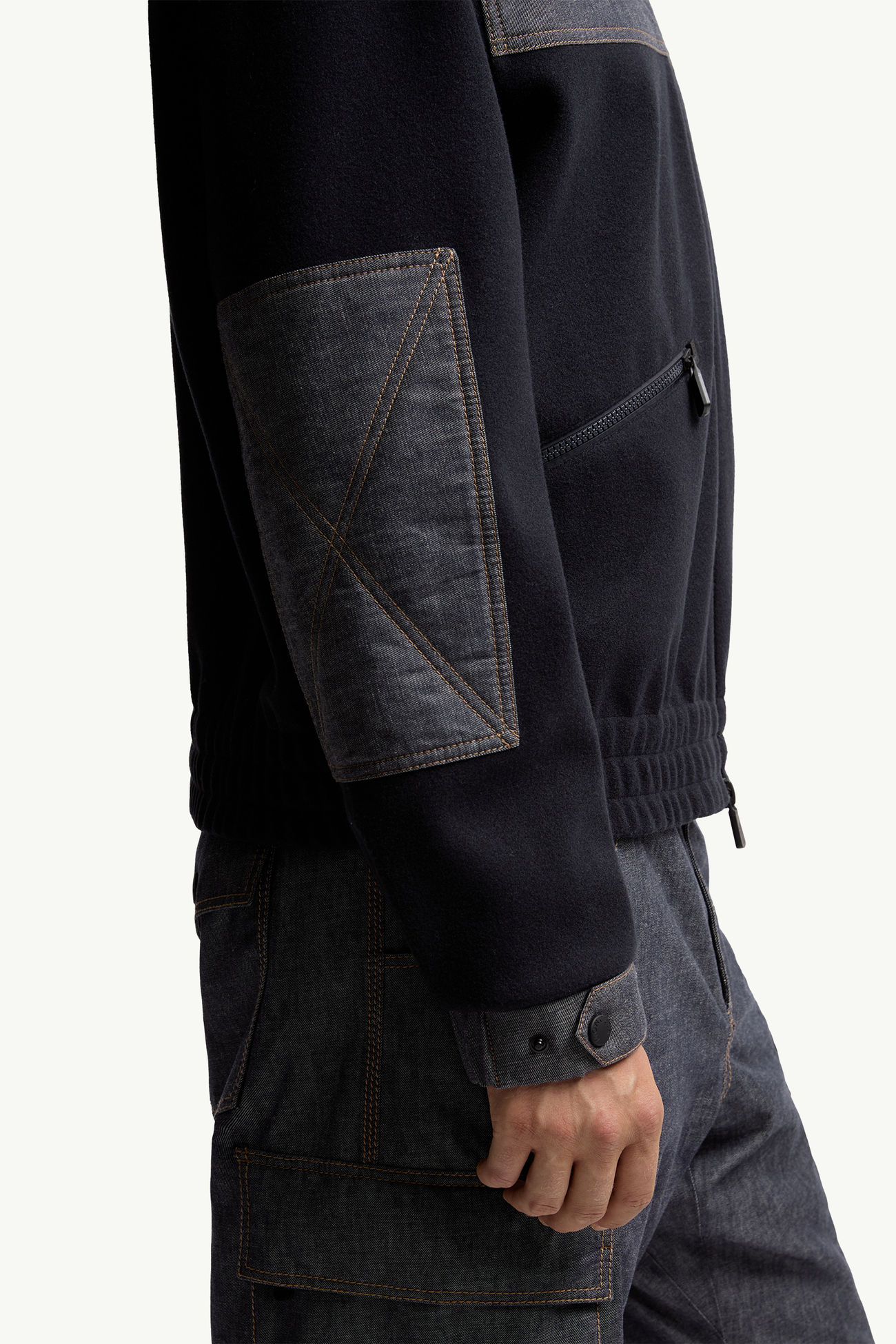 Kapuzenpullover aus Baumwolle mit Reißverschluss Herren Navyblau Moncler 5