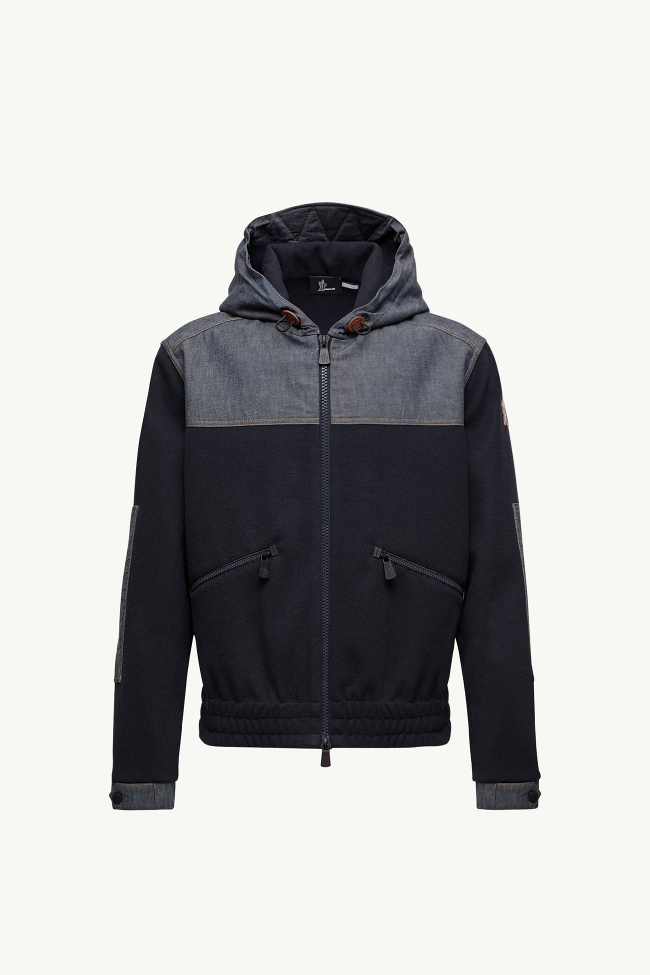 Sweat zippé en coton Hommes Bleu marine Moncler 2