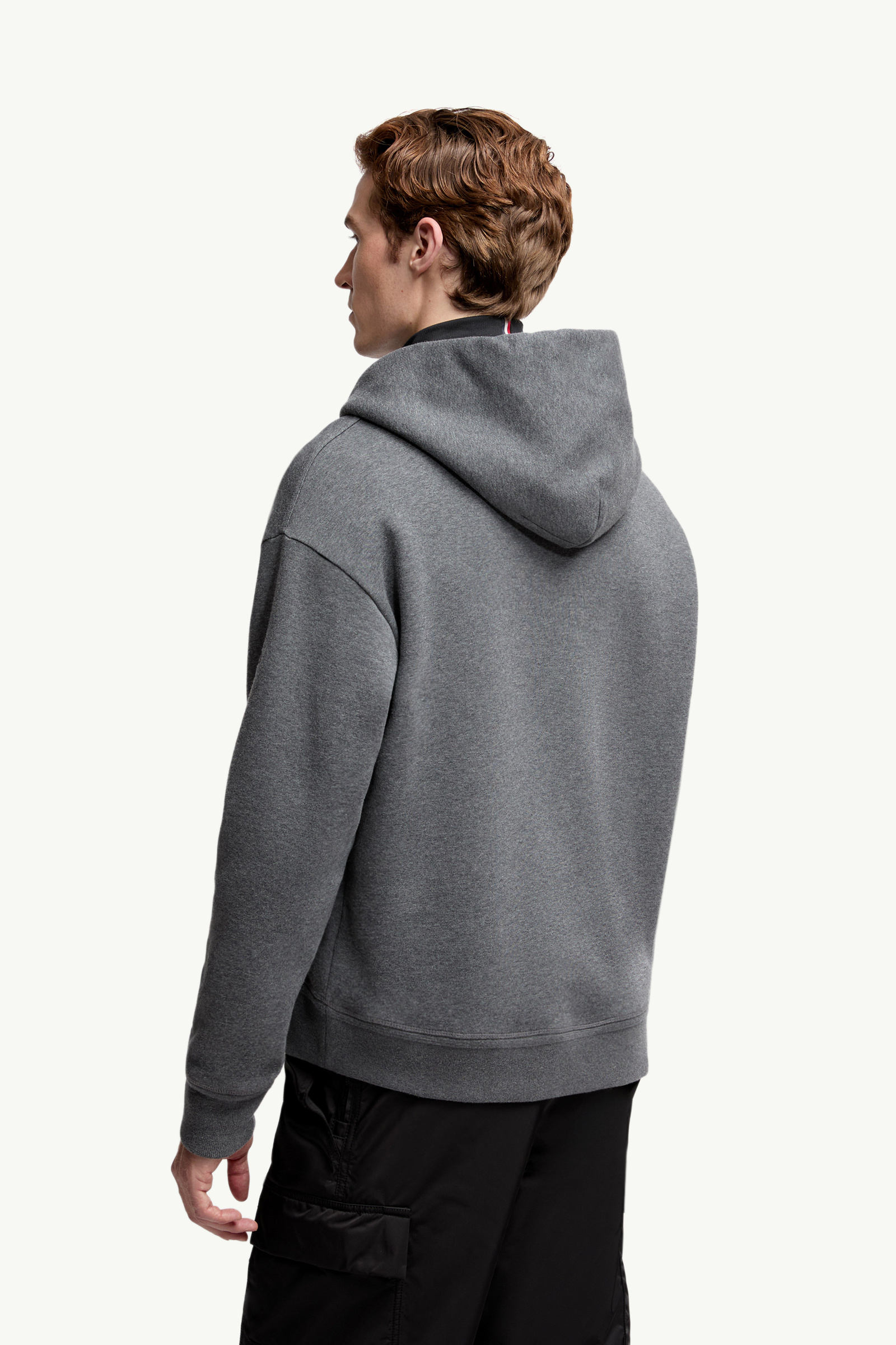 Mountain Logo Cotton Blend Hoodie Men Dark Gray Moncler 4