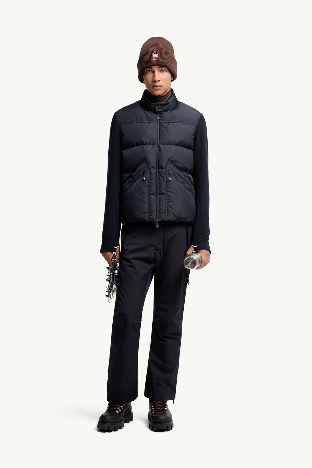 Cardigan zippé matelassé Hommes Bleu marine Moncler 0