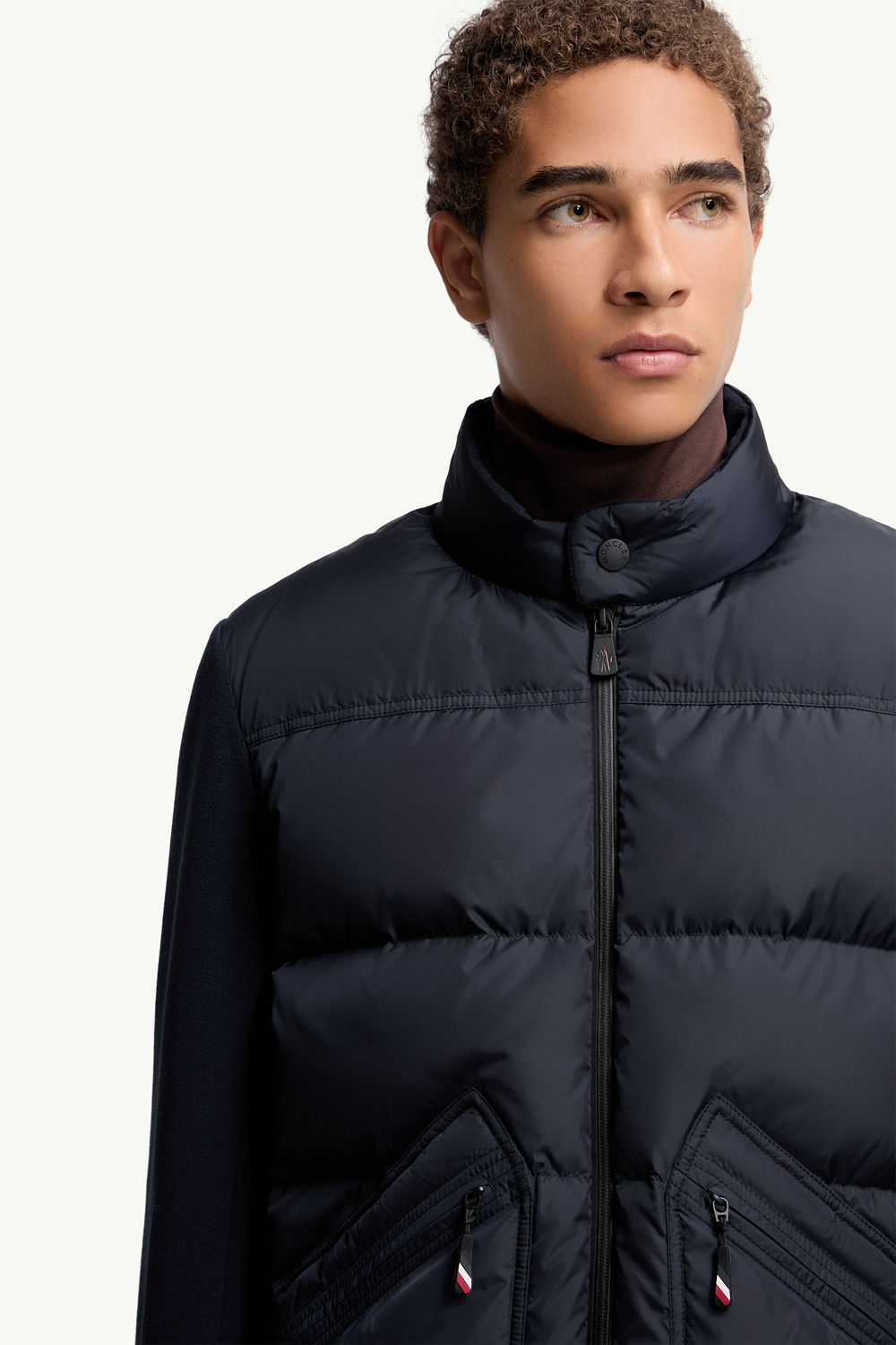 Cardigan zippé matelassé Hommes Bleu marine Moncler 5