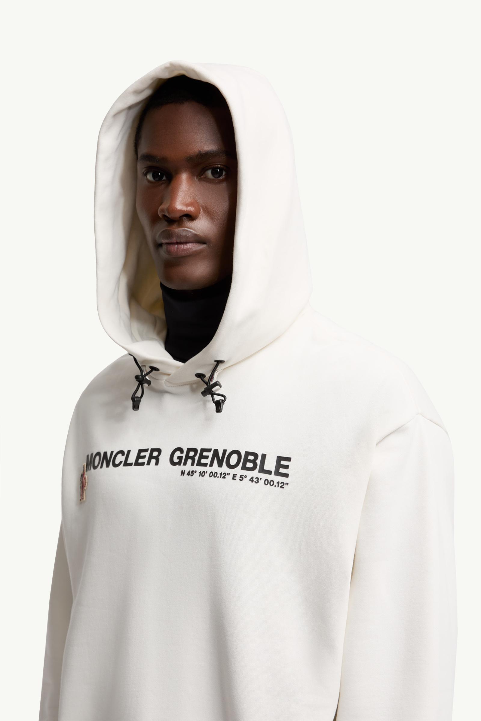White Logo Cotton Hoodie - Sweatshirts for Men | Moncler US