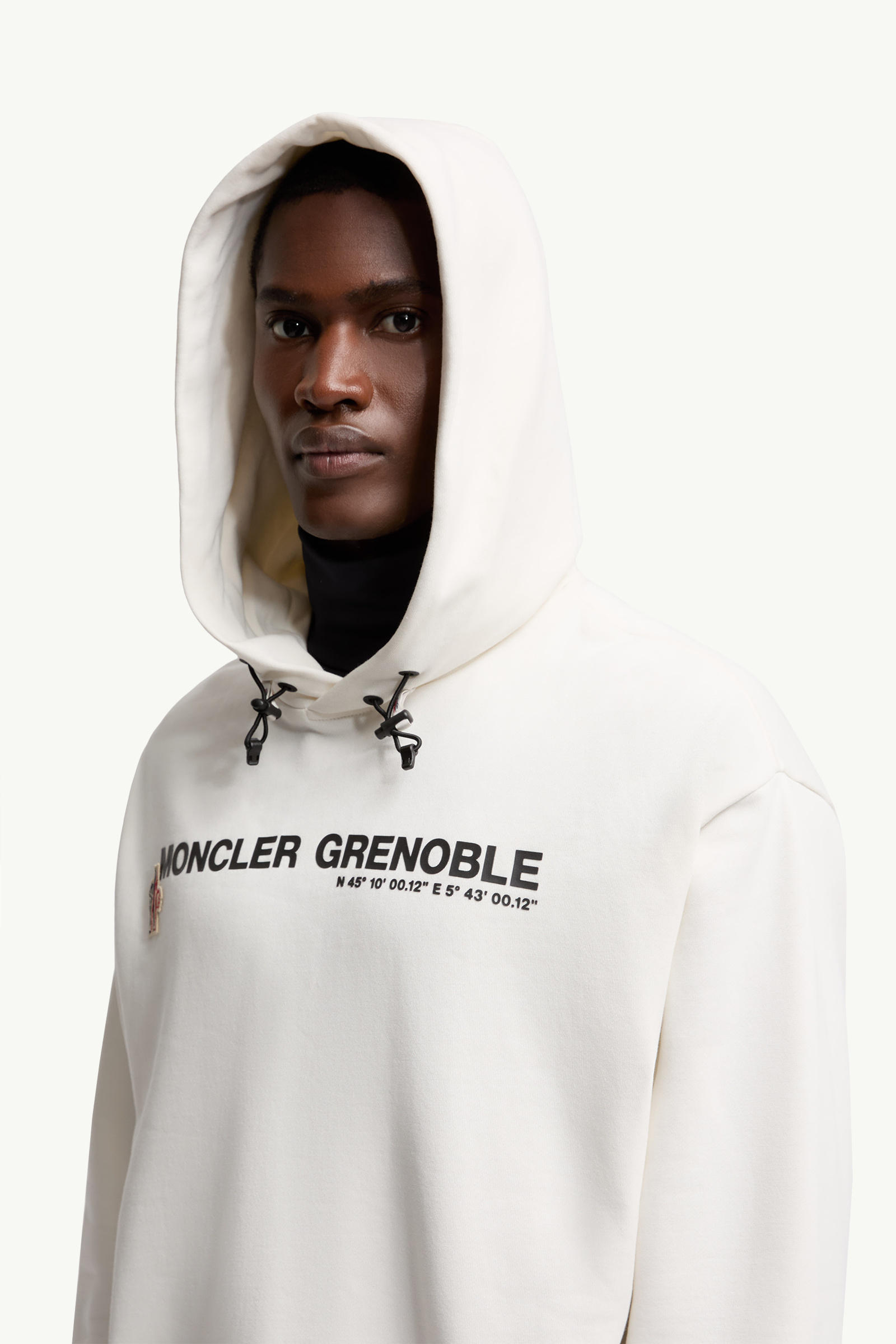 Logo Cotton Hoodie Men White Moncler 1