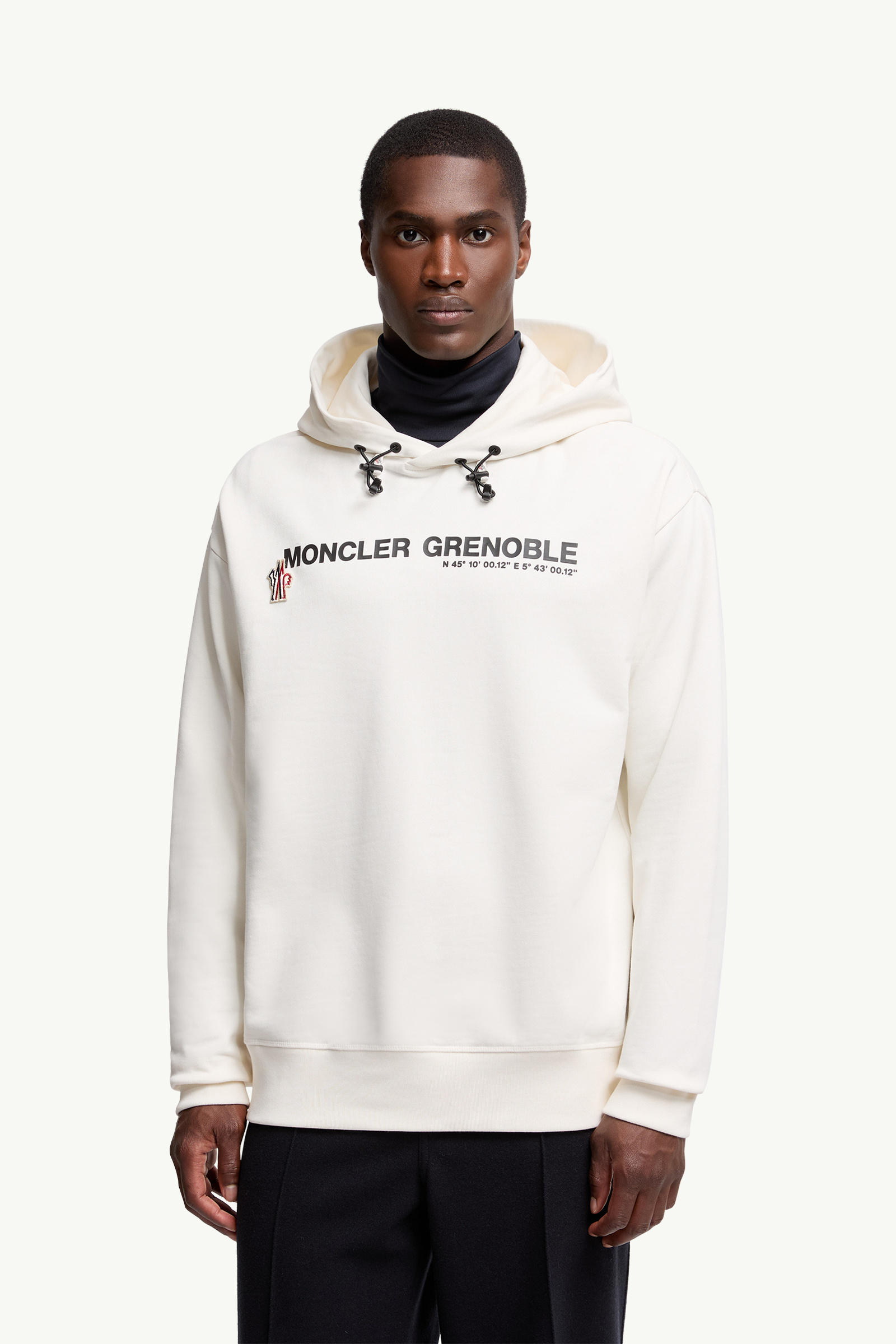 Logo Cotton Hoodie Men White Moncler 3