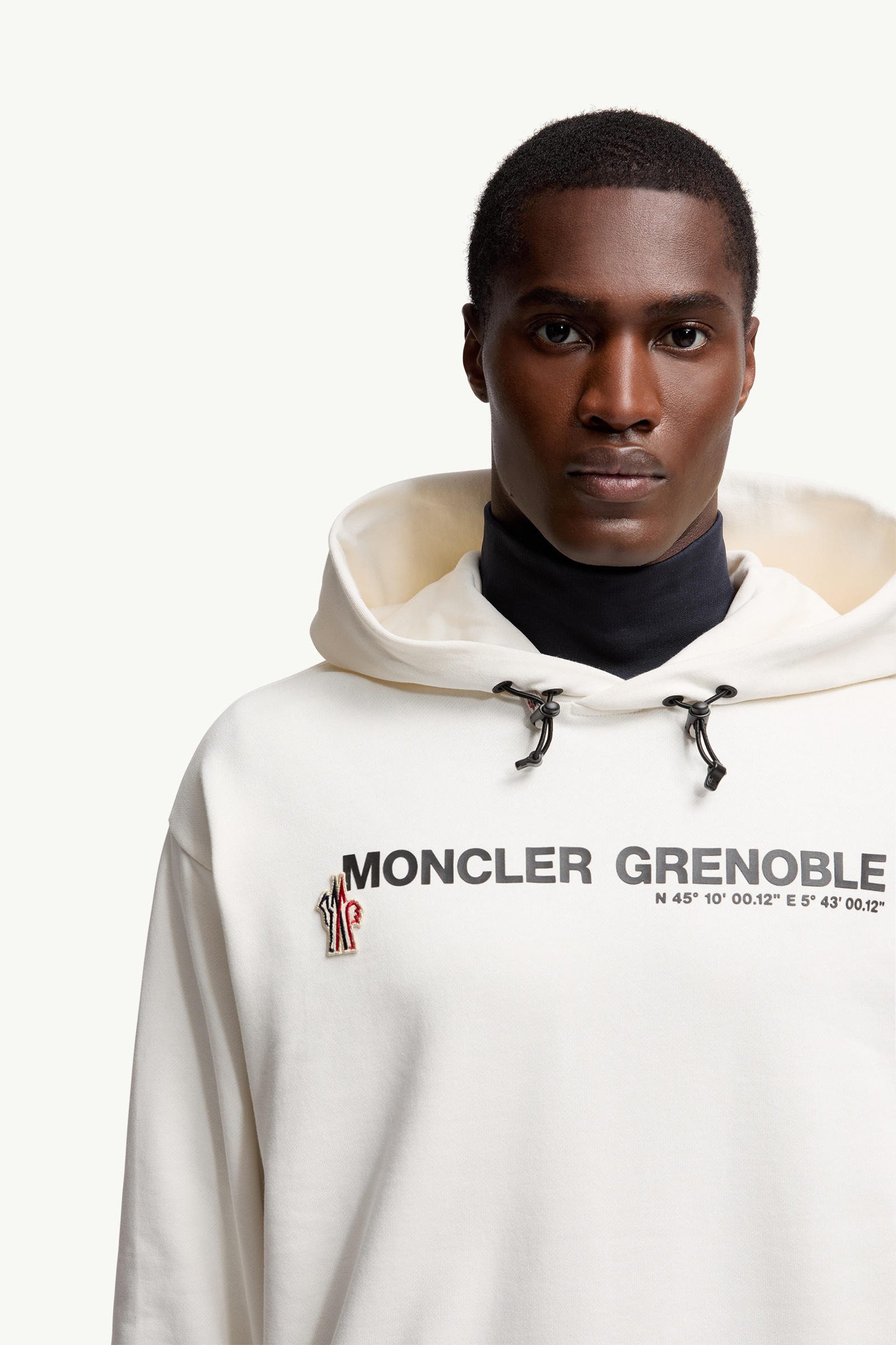 Logo Cotton Hoodie Men White Moncler 5