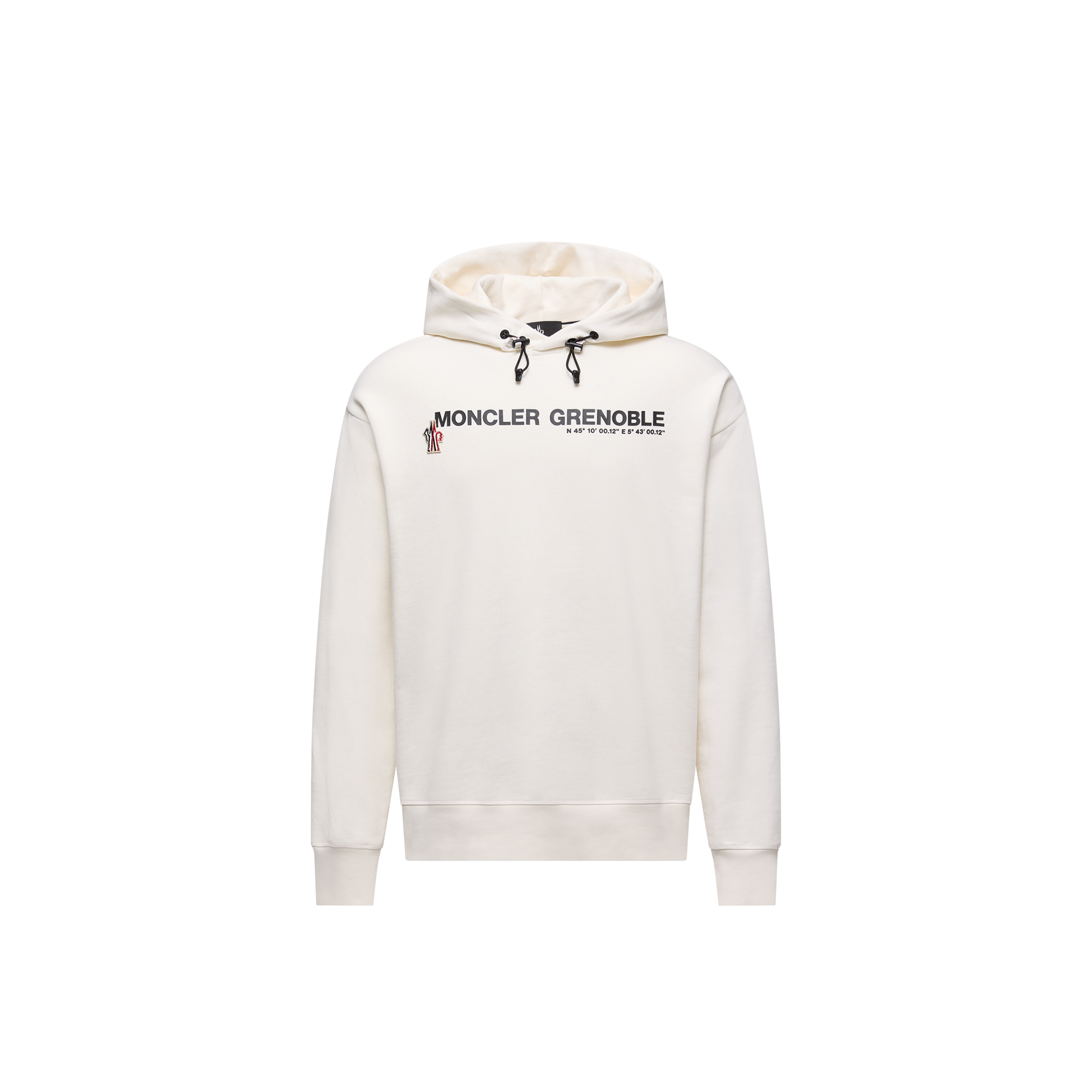 Grenoble    Logo Cotton Hoodie for Men in White, Size: 3XL, Moncler