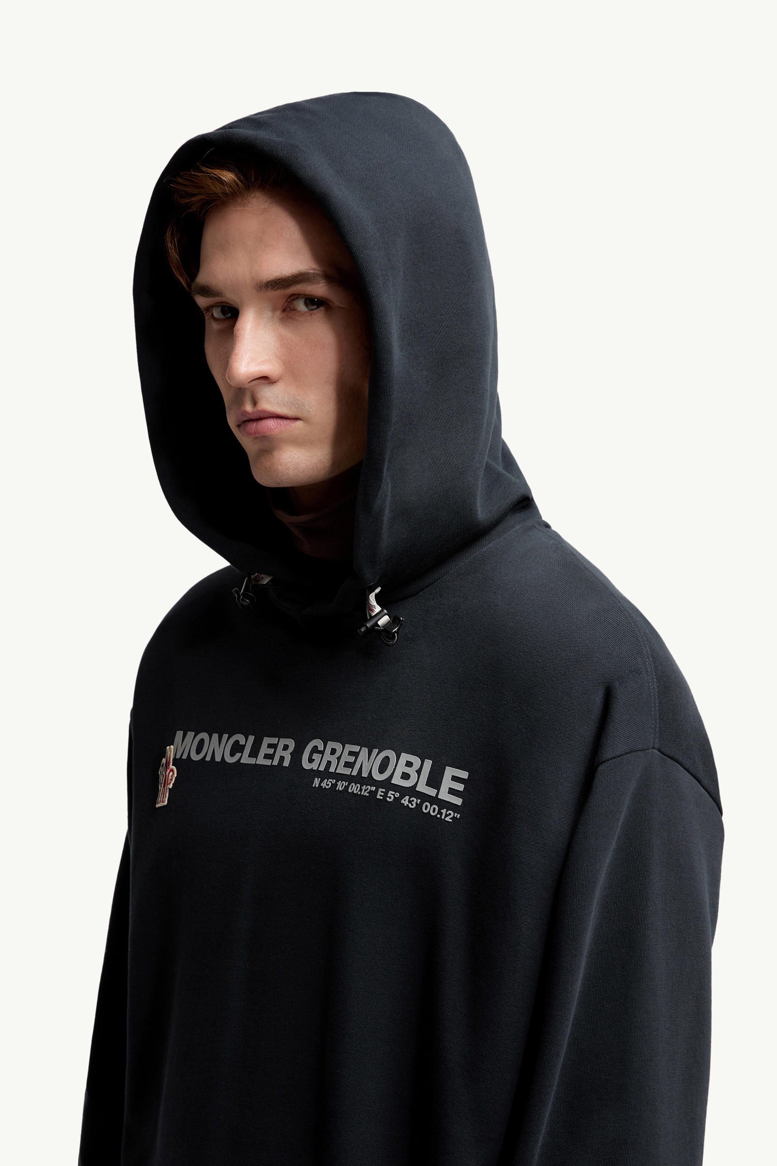 Logo Cotton Hoodie Men Navy Blue Moncler 1