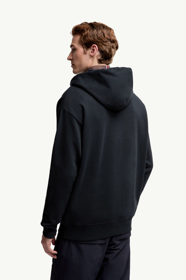 Logo Cotton Hoodie Men Navy Blue Moncler 4