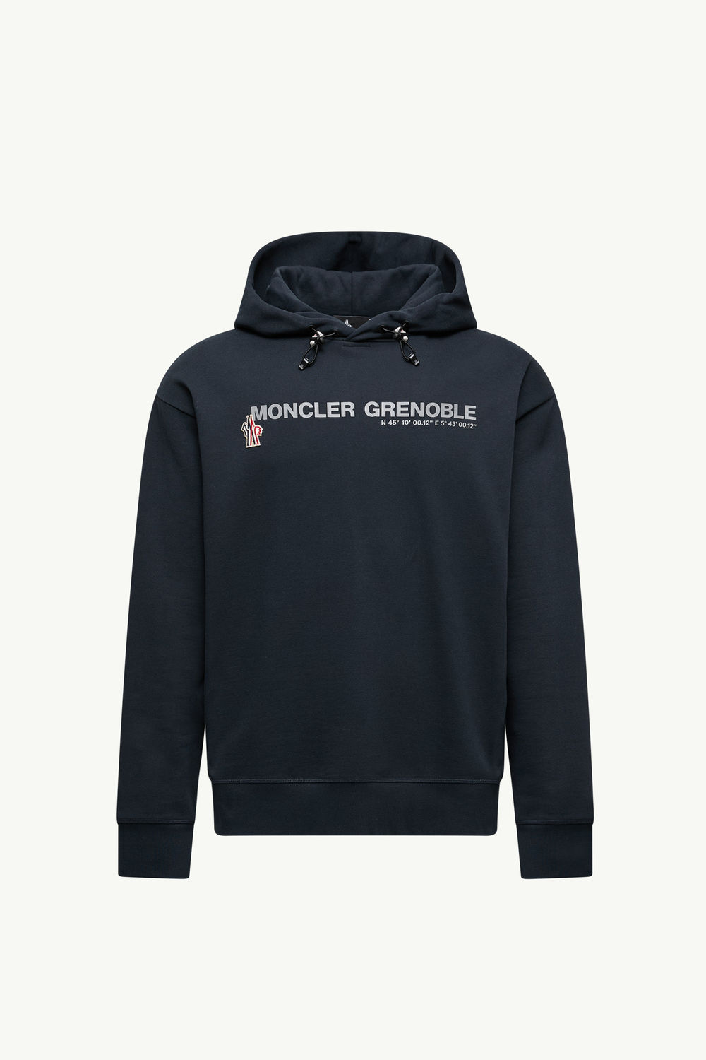 Logo Cotton Hoodie Men Navy Blue Moncler 2