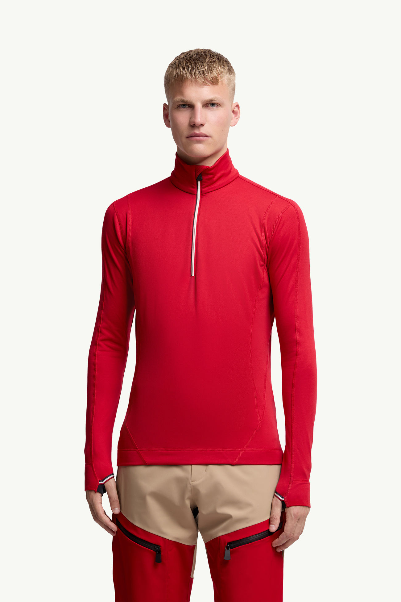 Polartec® Sweatshirt mit kurzem Reißverschluss Herren Rot Moncler 3