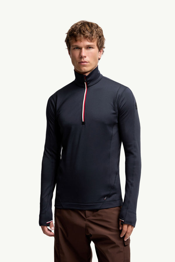 Felpa a mezza zip in Polartec® Uomo Blu Navy Moncler 3
