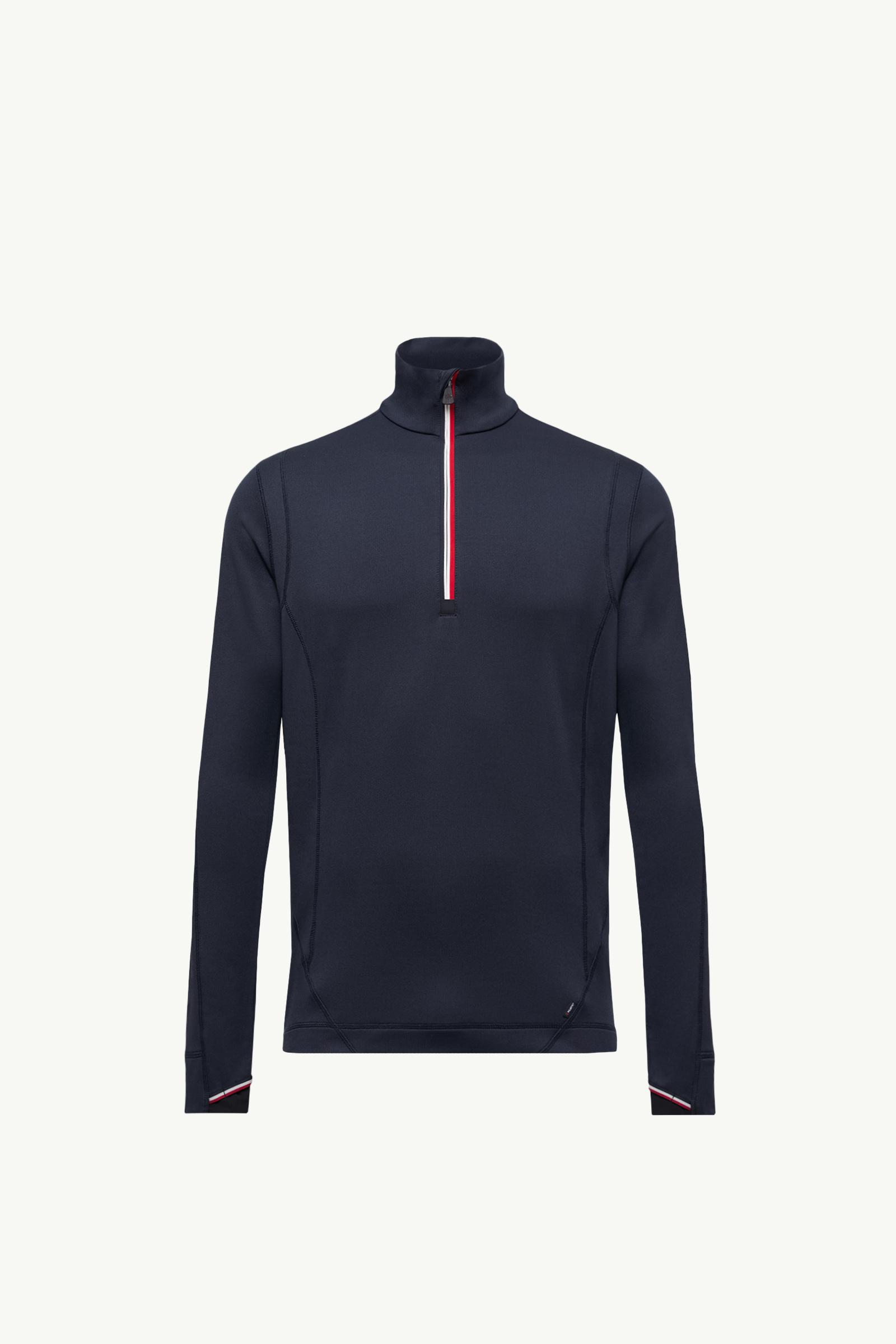 a　モンクレール Navy Blue Polartec® Half Zip Sweatshirt - Sweatshirts for
