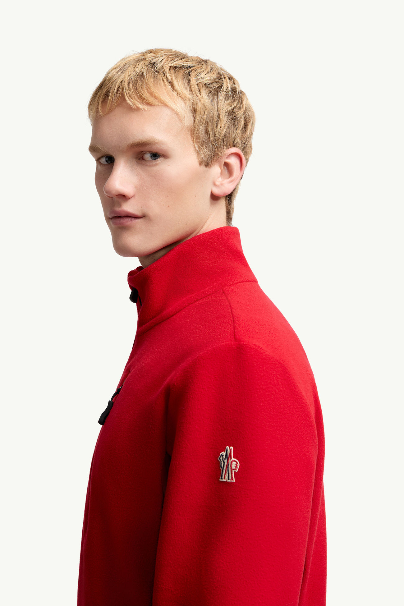 Sweatshirt mit halbem Reißverschluss Herren Hellrot Moncler 1