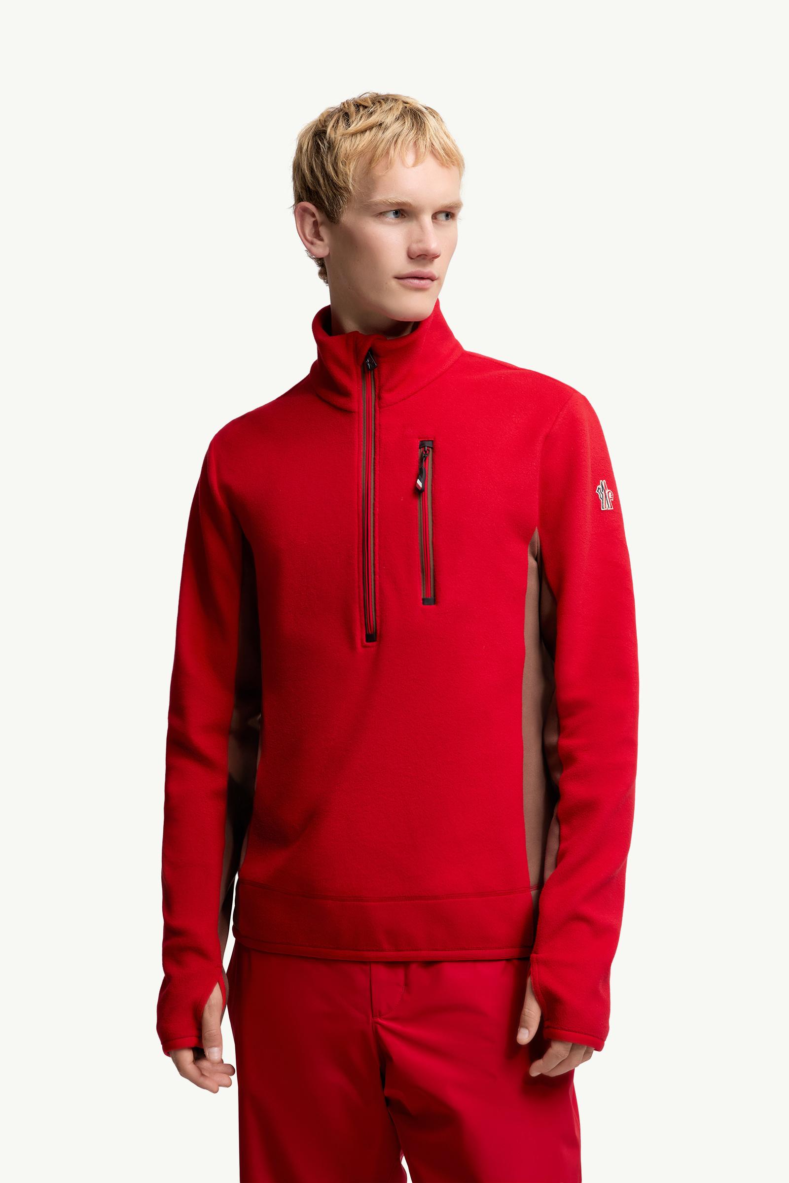 Bright Red Half-Zip Sweatshirt - Sweatshirts for Men | Moncler US