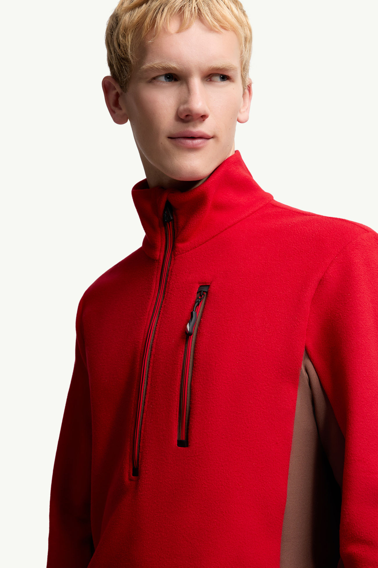 Sudadera con media cremallera Hombre Rojo Brillante Moncler 5