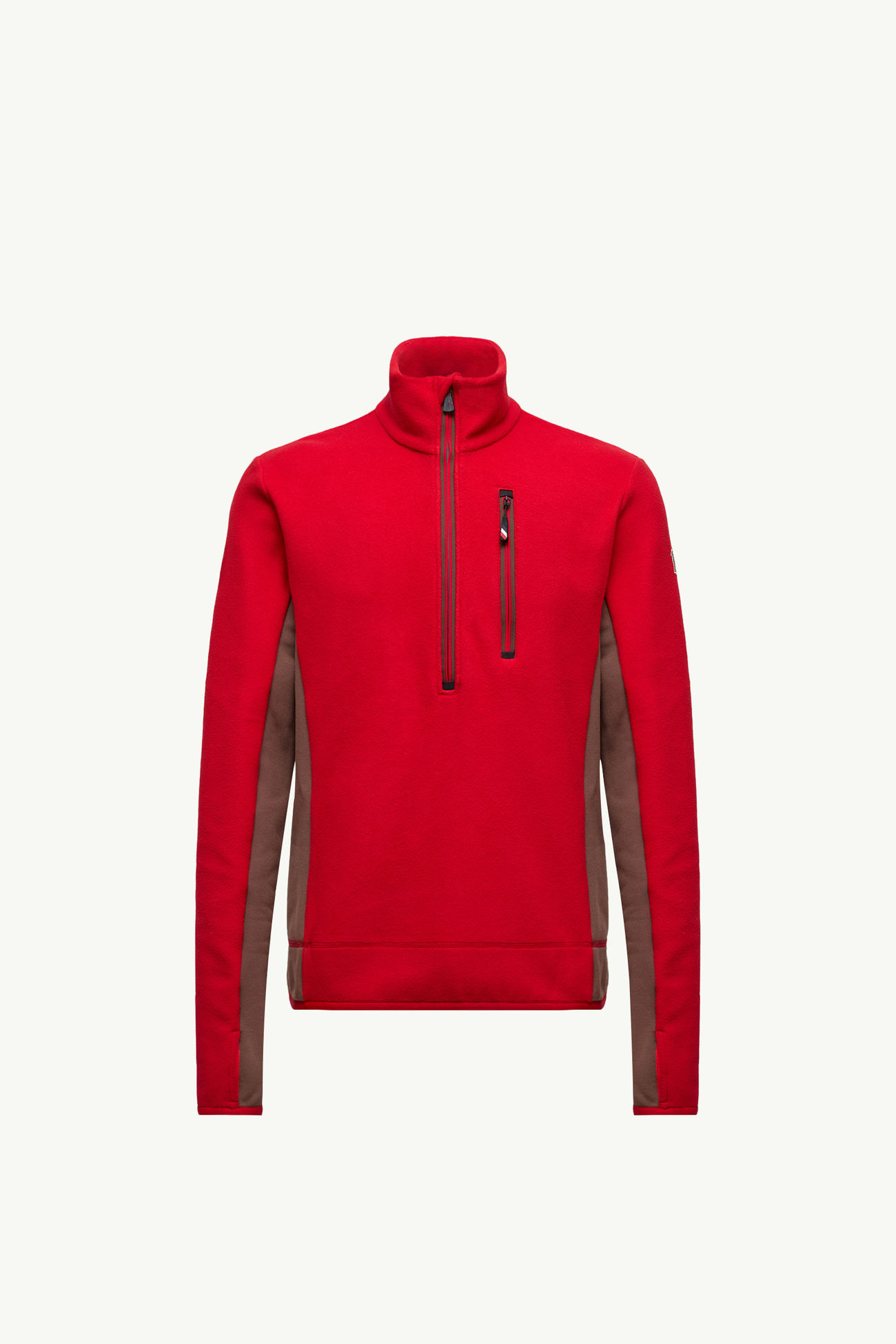 Sweatshirt mit halbem Reißverschluss Herren Hellrot Moncler 2
