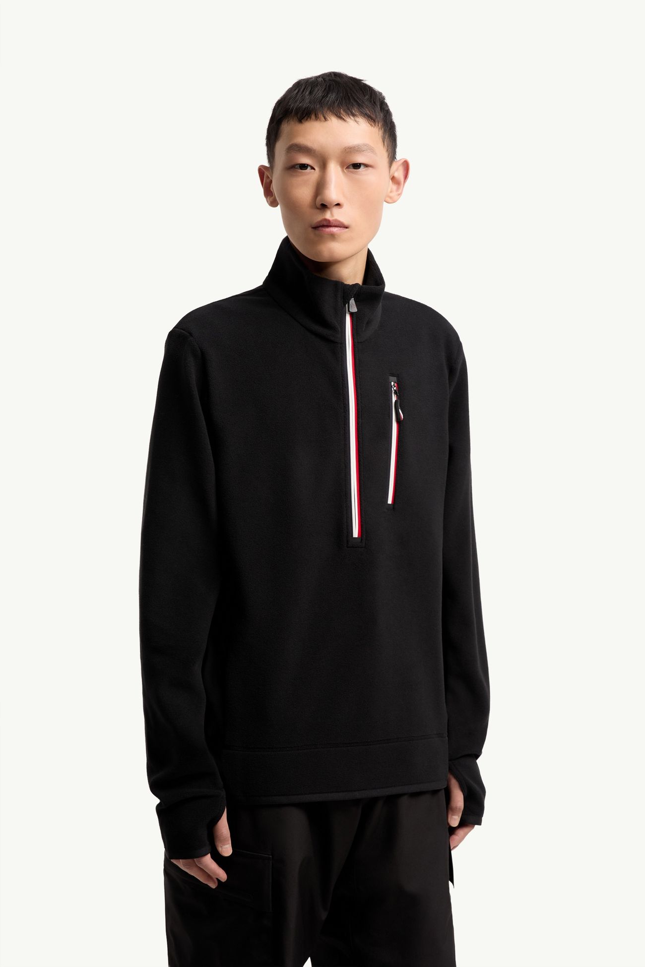 Sweat semi-zippé Hommes Noir Moncler 3