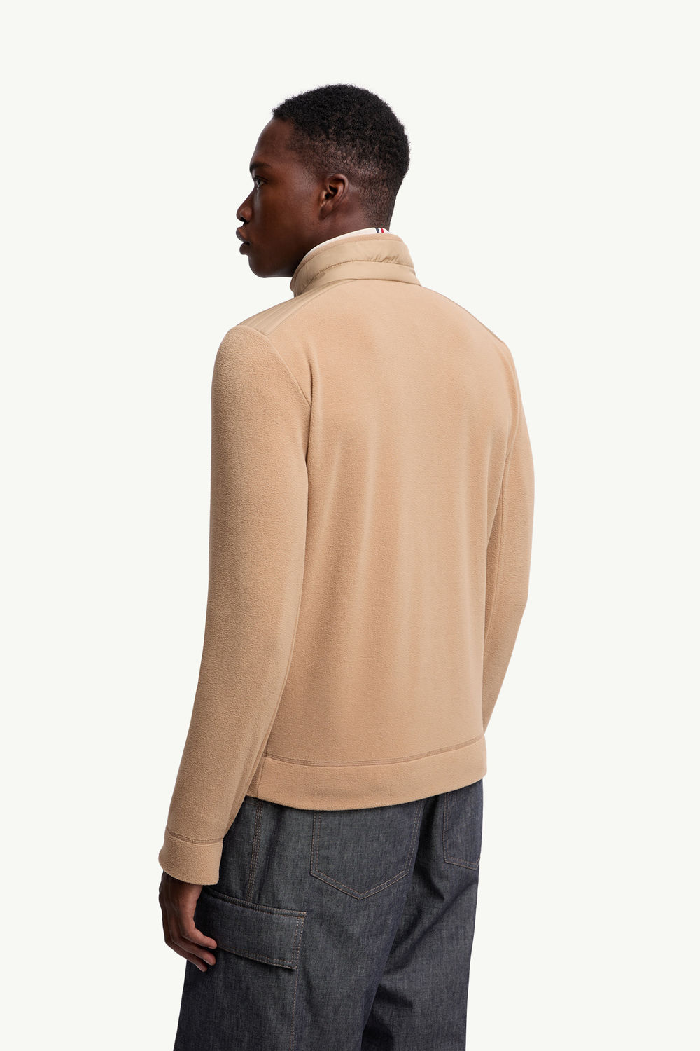 Fleece Zip-Up Sweatshirt Men Camel Beige Moncler 4