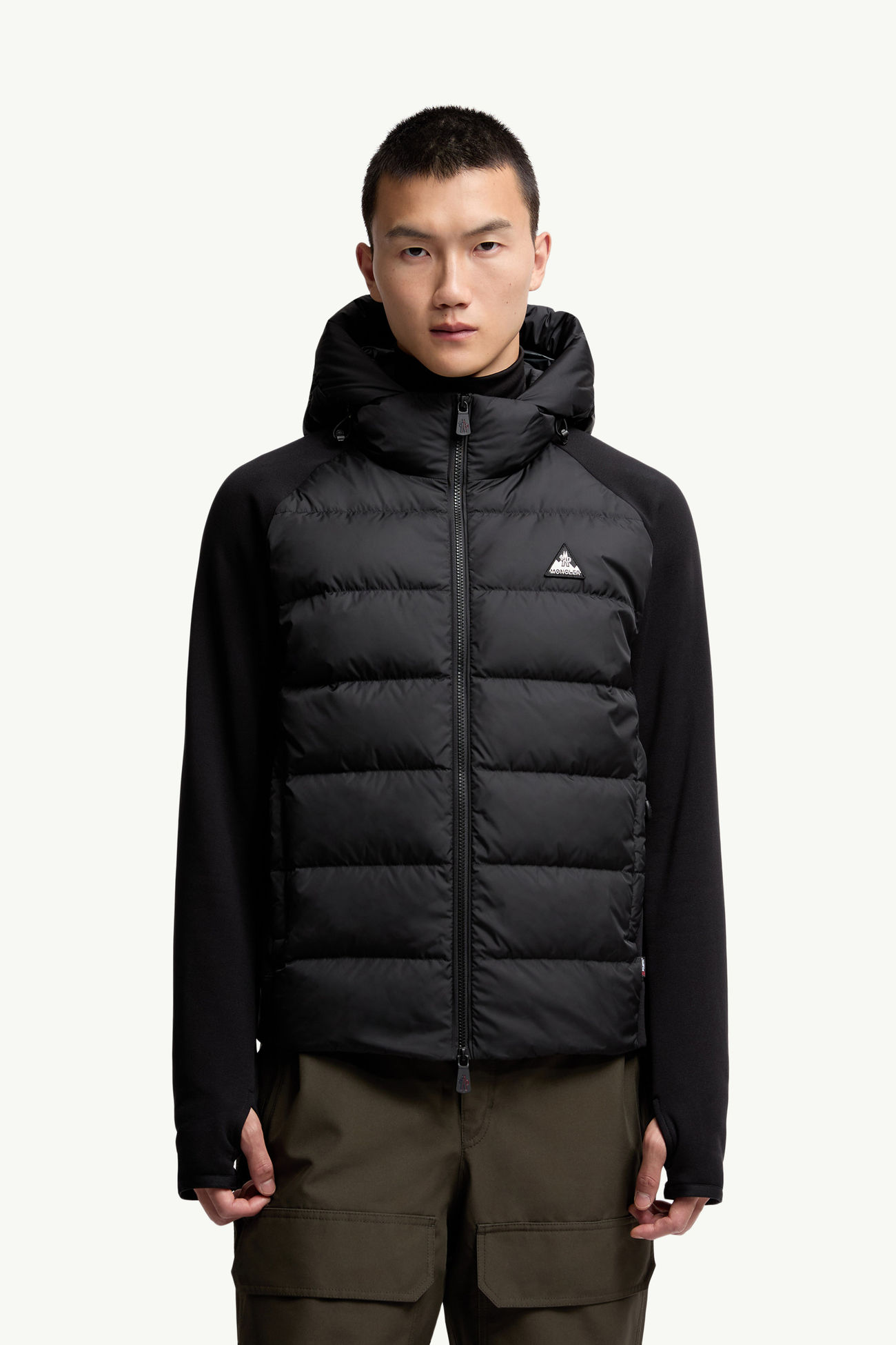Sudadera acolchada con capucha y cremallera Polartec® Hombre Negro Moncler 3