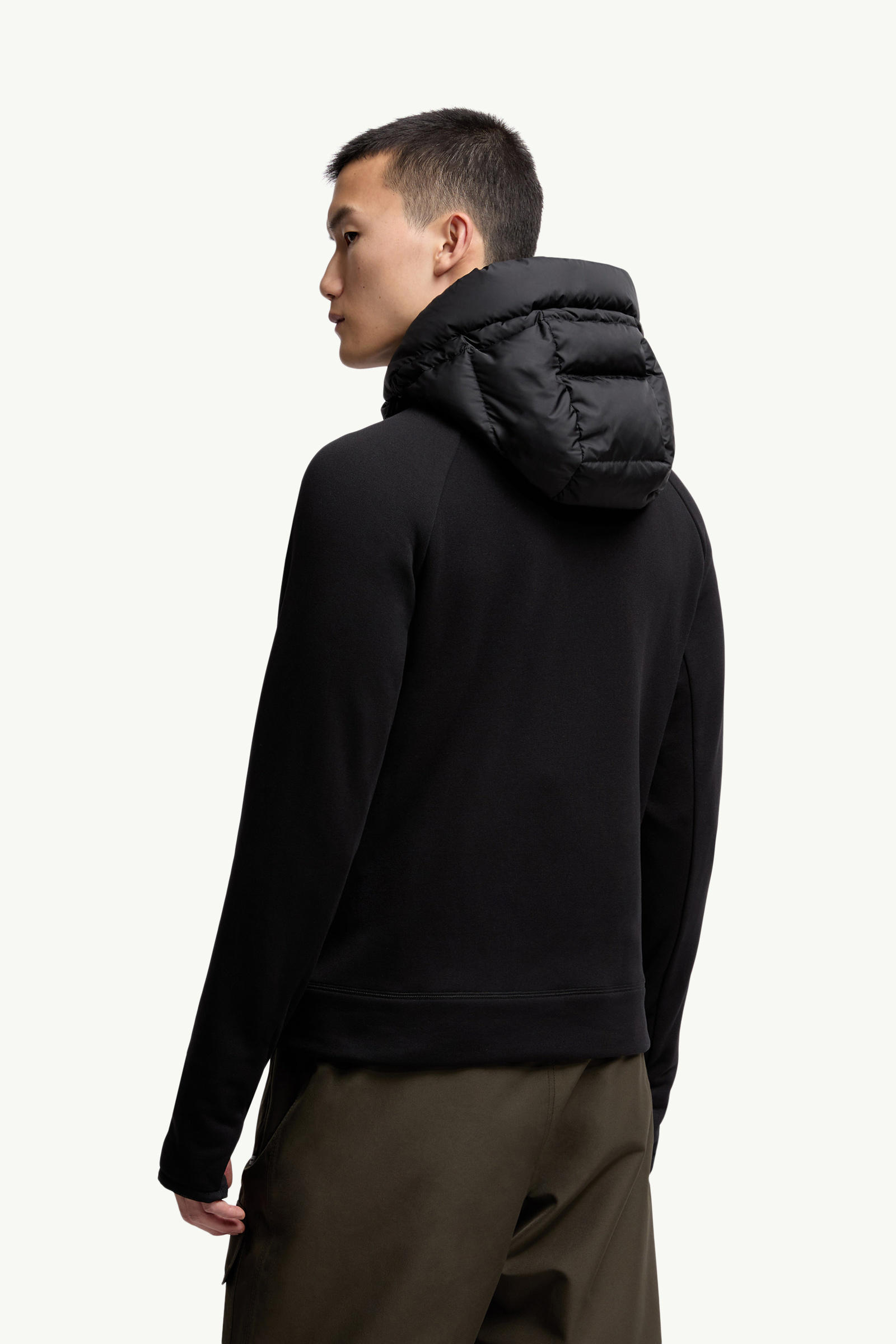 Padded Polartec® Zip-Up Hoodie Men Black Moncler 4