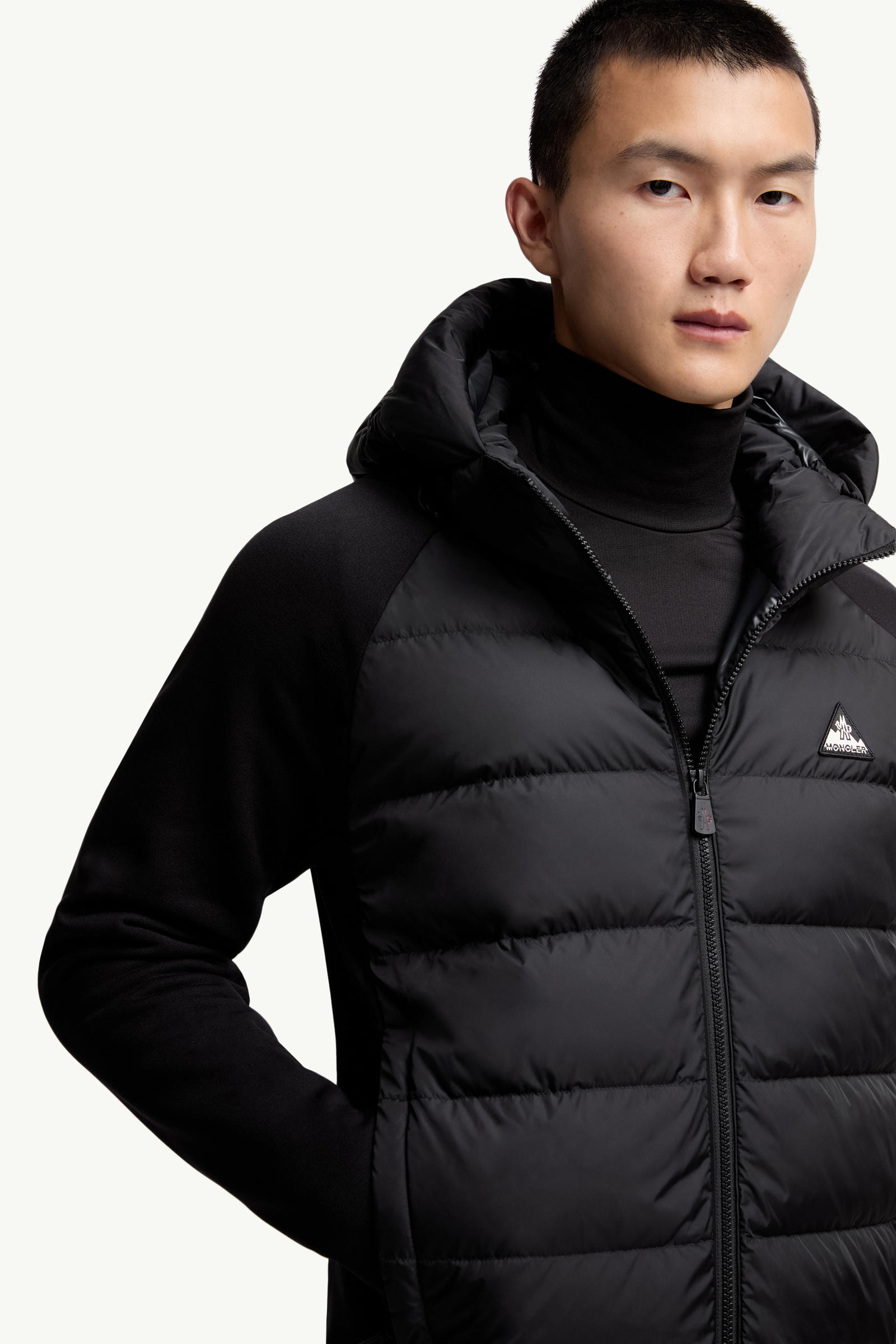 Padded Polartec® Zip-Up Hoodie Men Black Moncler 5