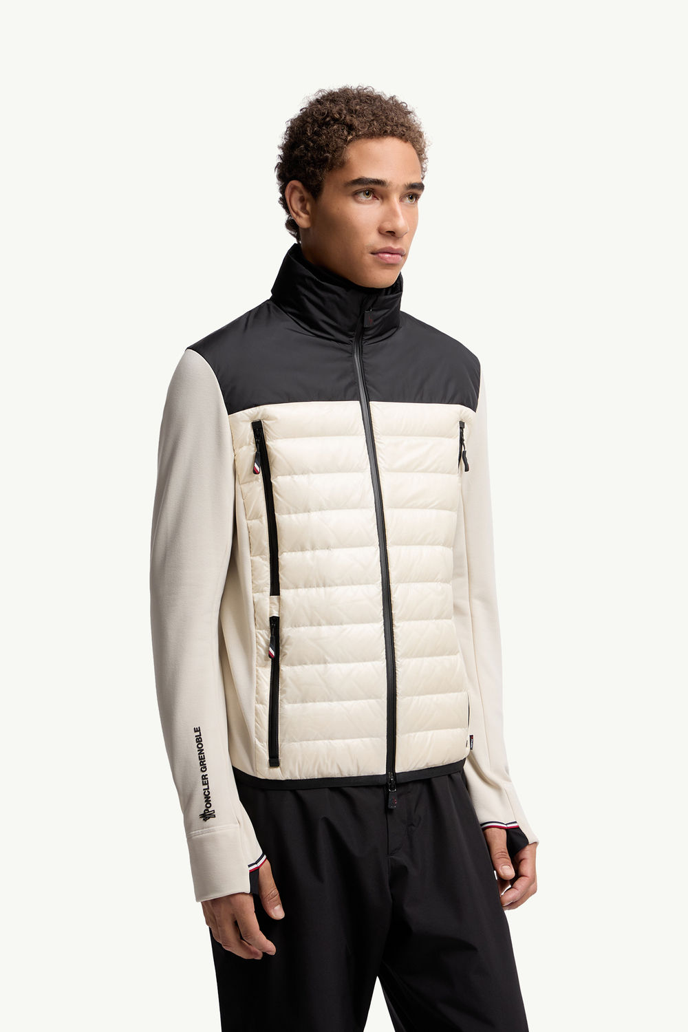Padded Polartec® Zip-Up Sweatshirt Men Beige & Black Moncler 3