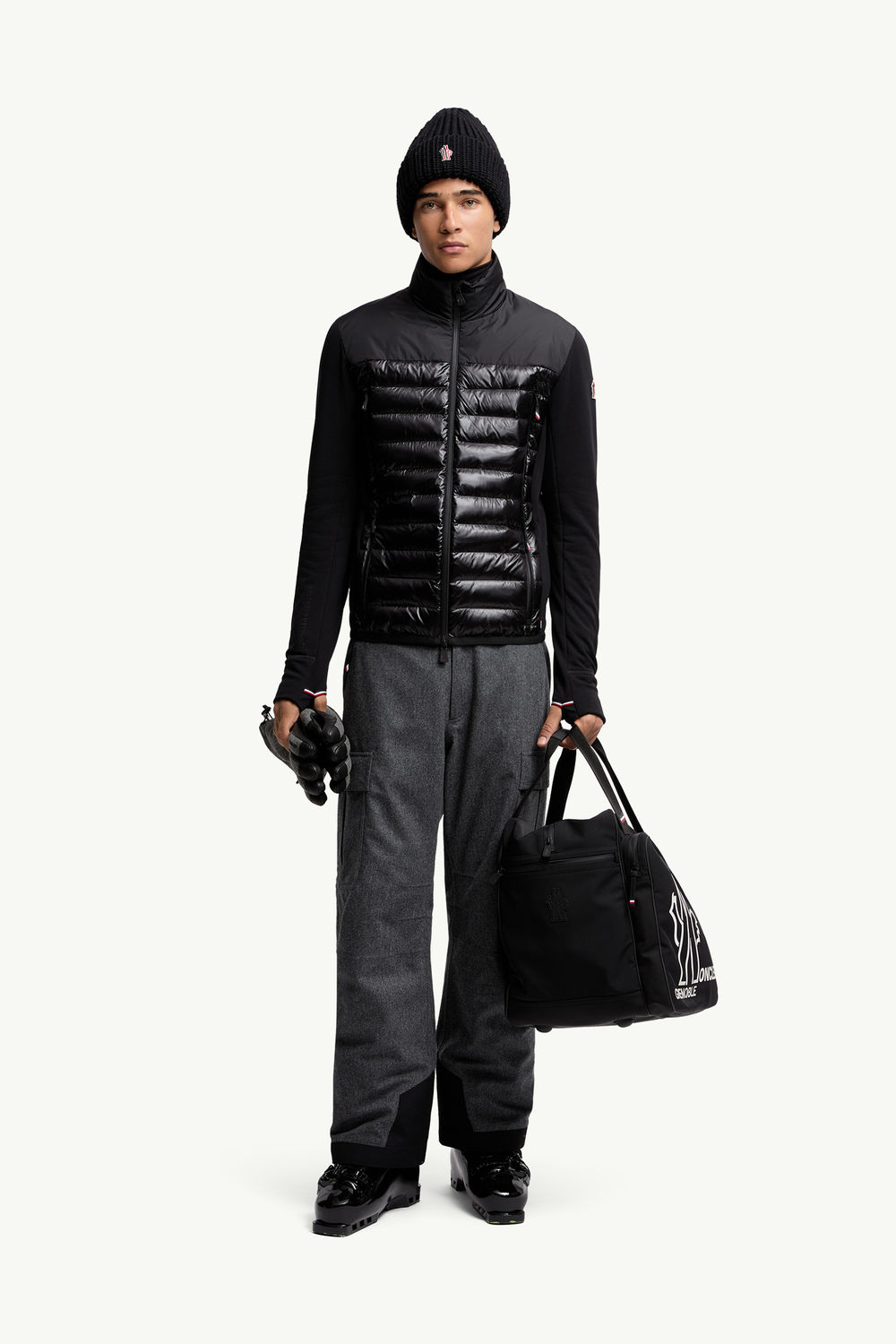 Padded Polartec® Zip-Up Sweatshirt Men Black Moncler 0