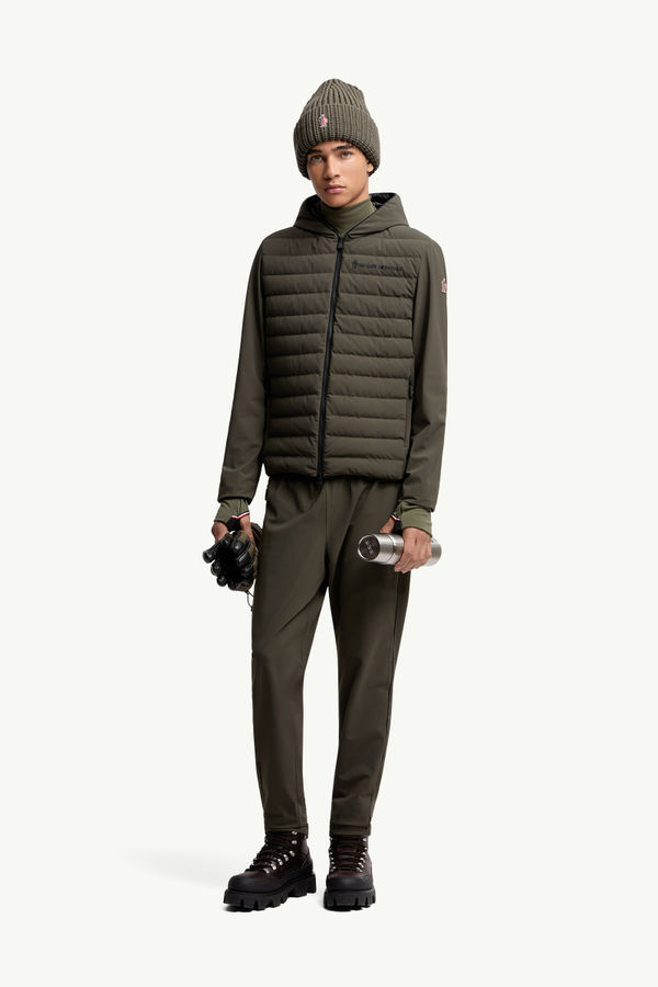Felpa imbottita con zip Uomo Verde Scuro Moncler 0