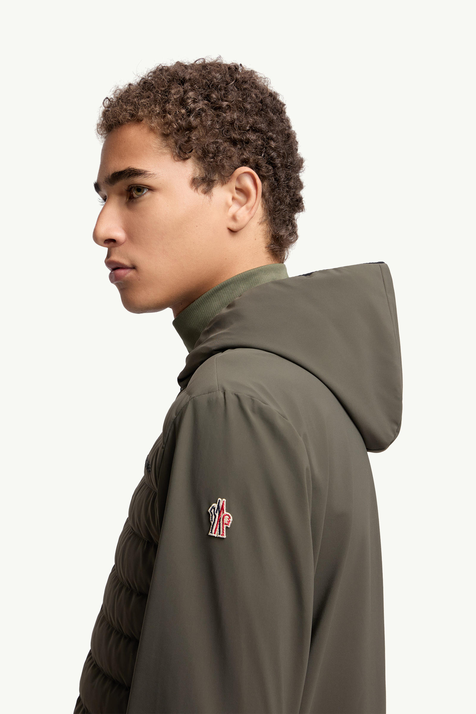 Padded Zip-Up Sweatshirt Men Dark Green Moncler 1