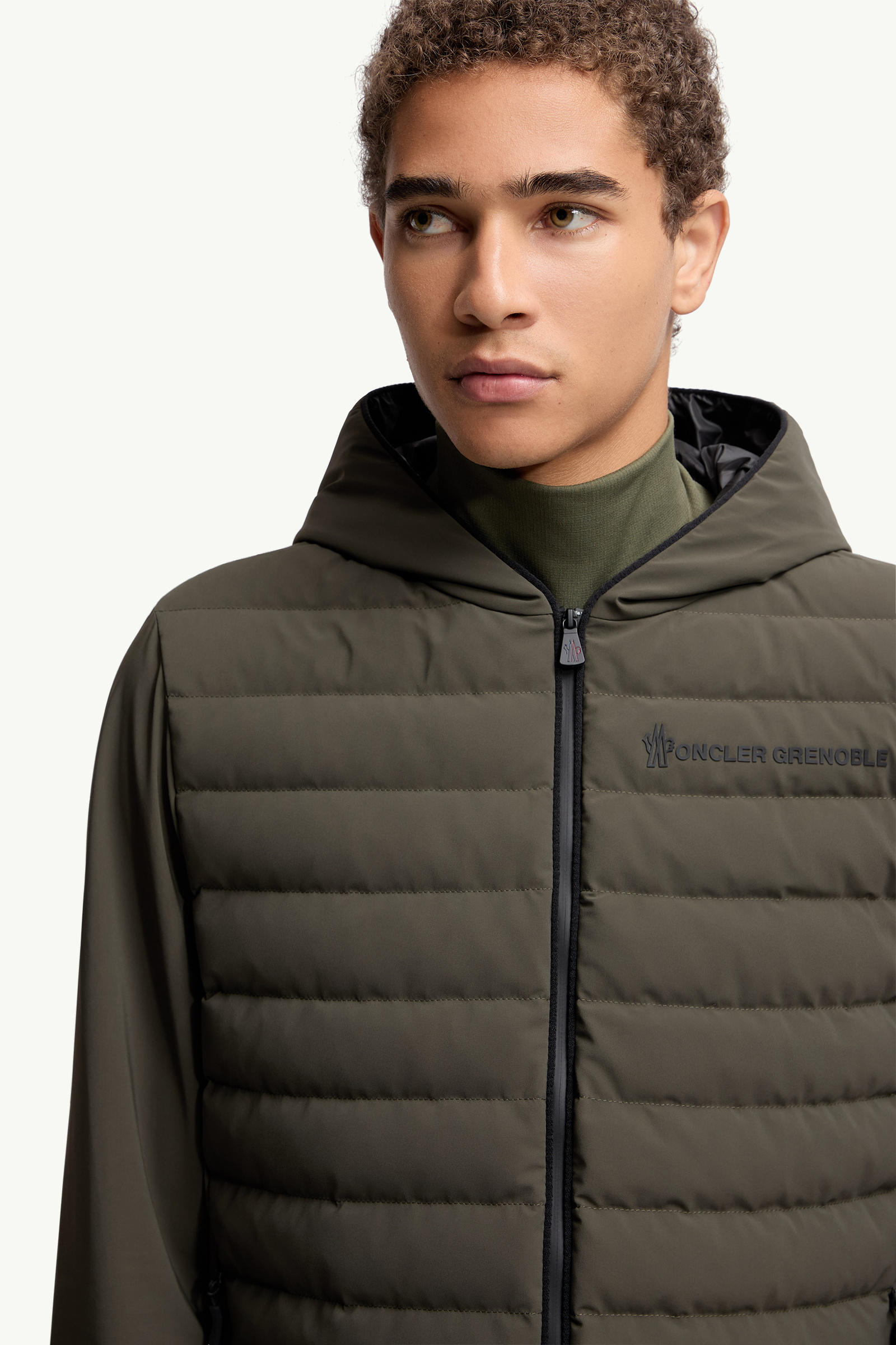 Padded Zip-Up Sweatshirt Men Dark Green Moncler 5