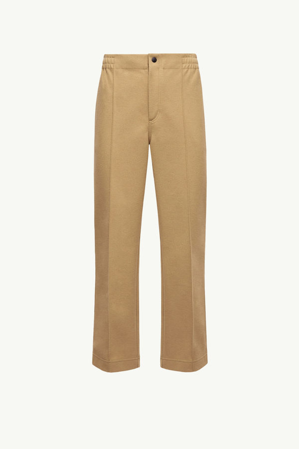 Pantaloni sportivi in cotone con logo a rilievo Uomo Beige Moncler 2