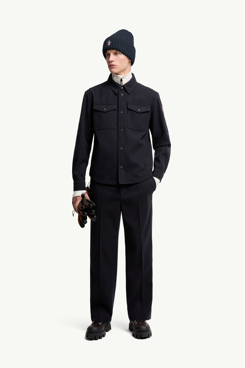 Long Sleeve Shirt Men Navy Blue Moncler 0