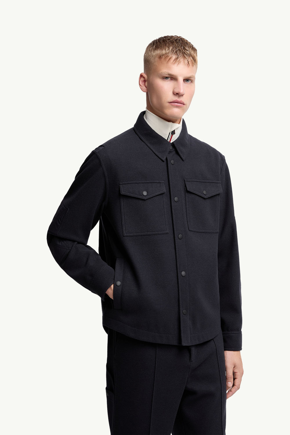 Long Sleeve Shirt Men Navy Blue Moncler 3