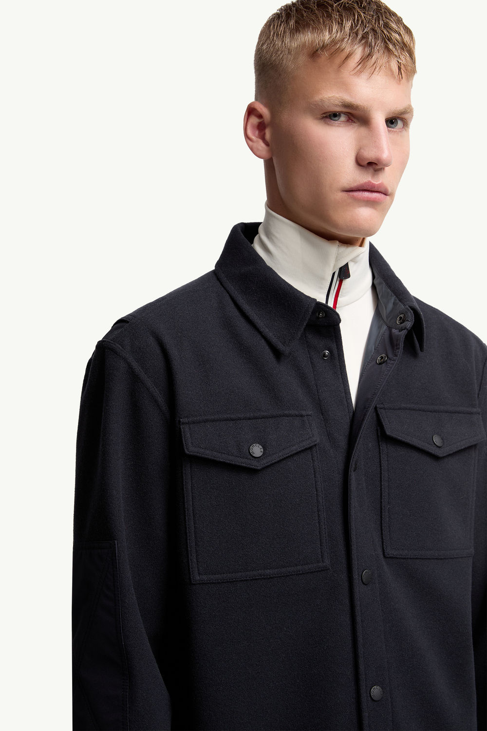 Long Sleeve Shirt Men Navy Blue Moncler 5