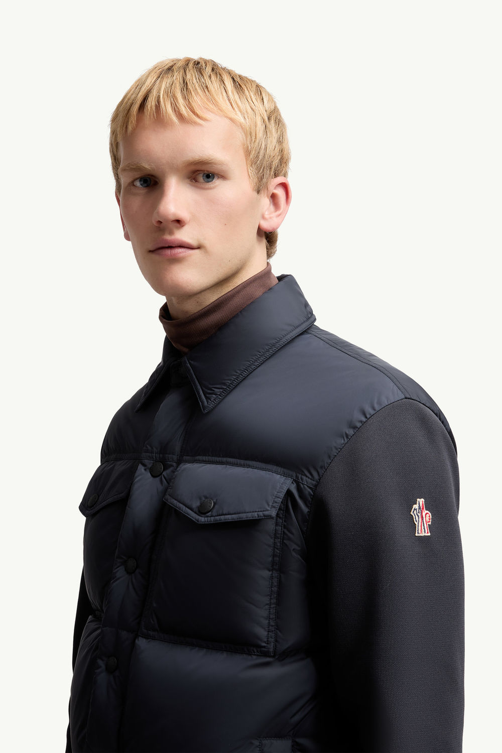 Padded Zip-Up Cardigan Men Navy Blue Moncler 1