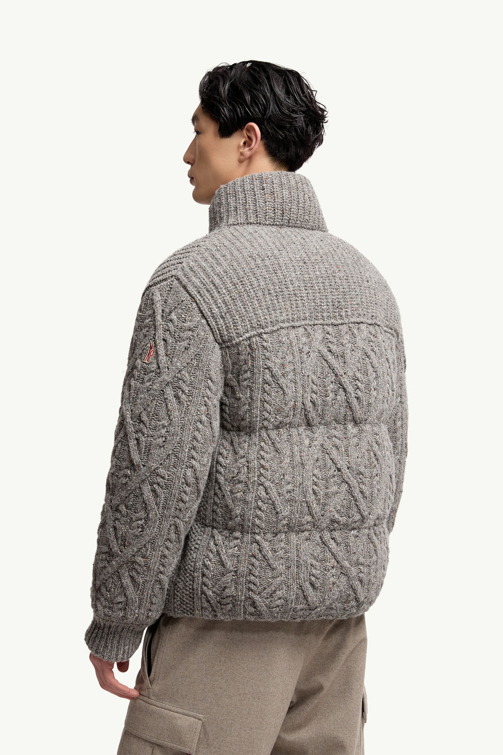 Ellesmere Wool Tweed Short Down Jacket Men Gray Moncler 4