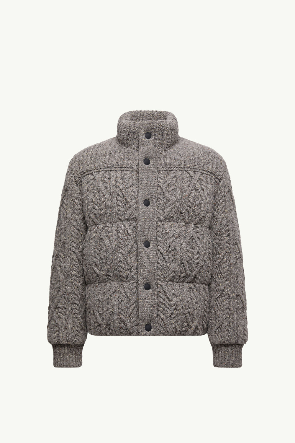 Ellesmere Wool Tweed Short Down Jacket Men Gray Moncler 2