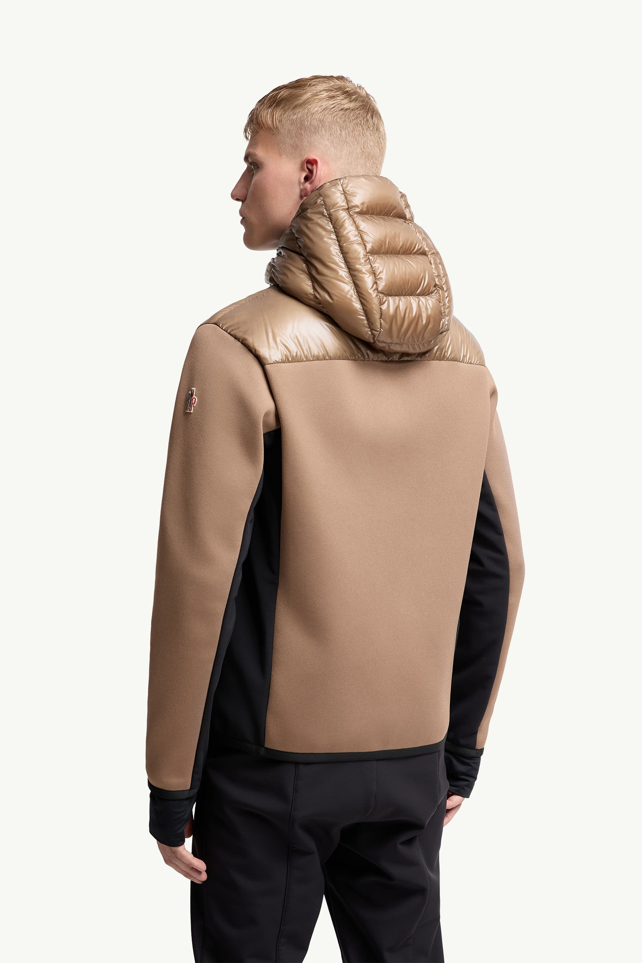 Felpa imbottita con cappuccio e zip Uomo Beige Moncler 4