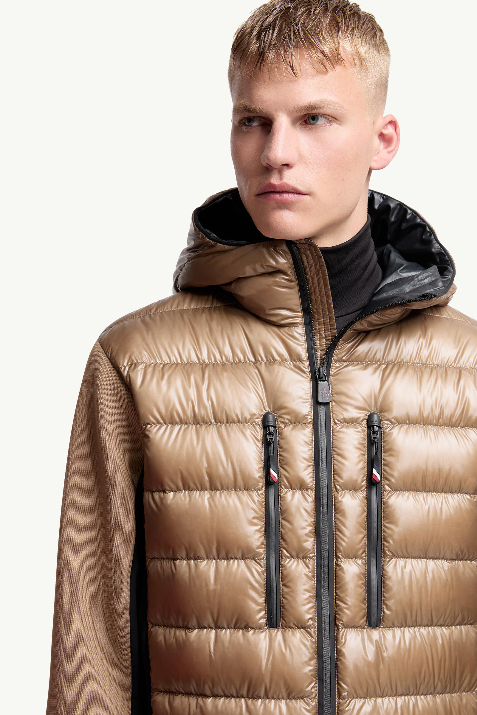 Padded Zip-Up Hoodie Men Beige Moncler 5
