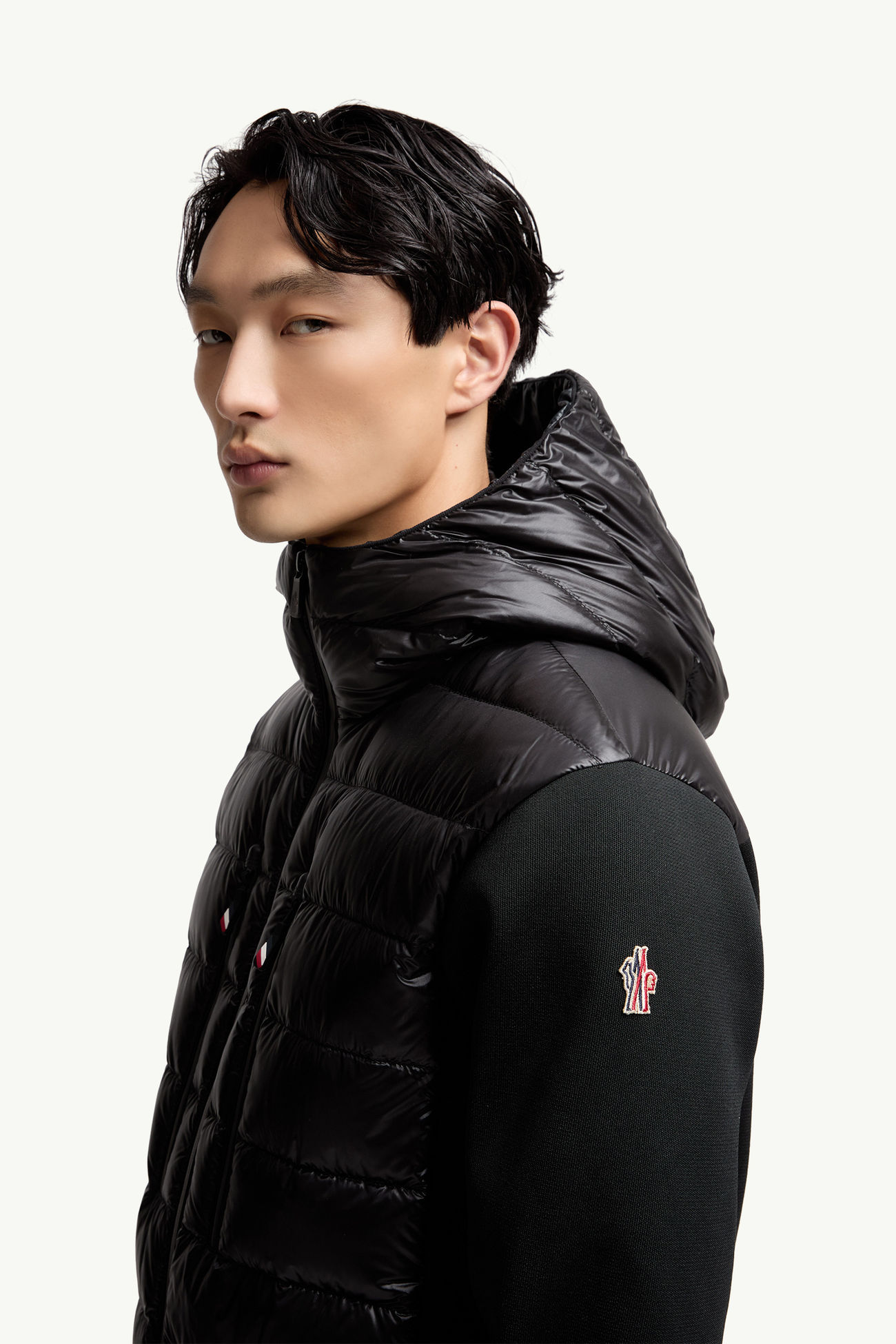 Padded Zip-Up Hoodie Men Black Moncler 1