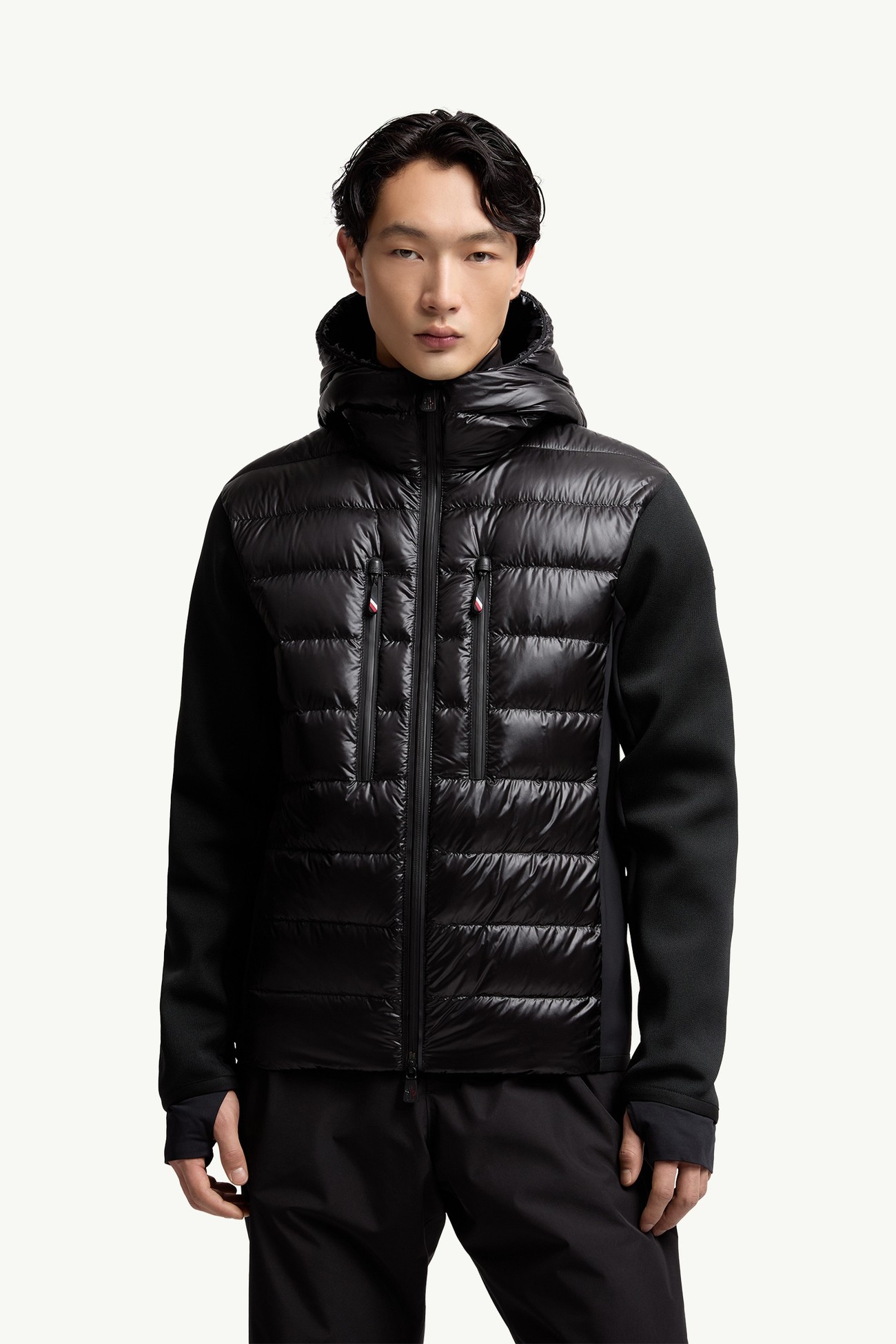 Felpa imbottita con cappuccio e zip Uomo Nero Moncler 3