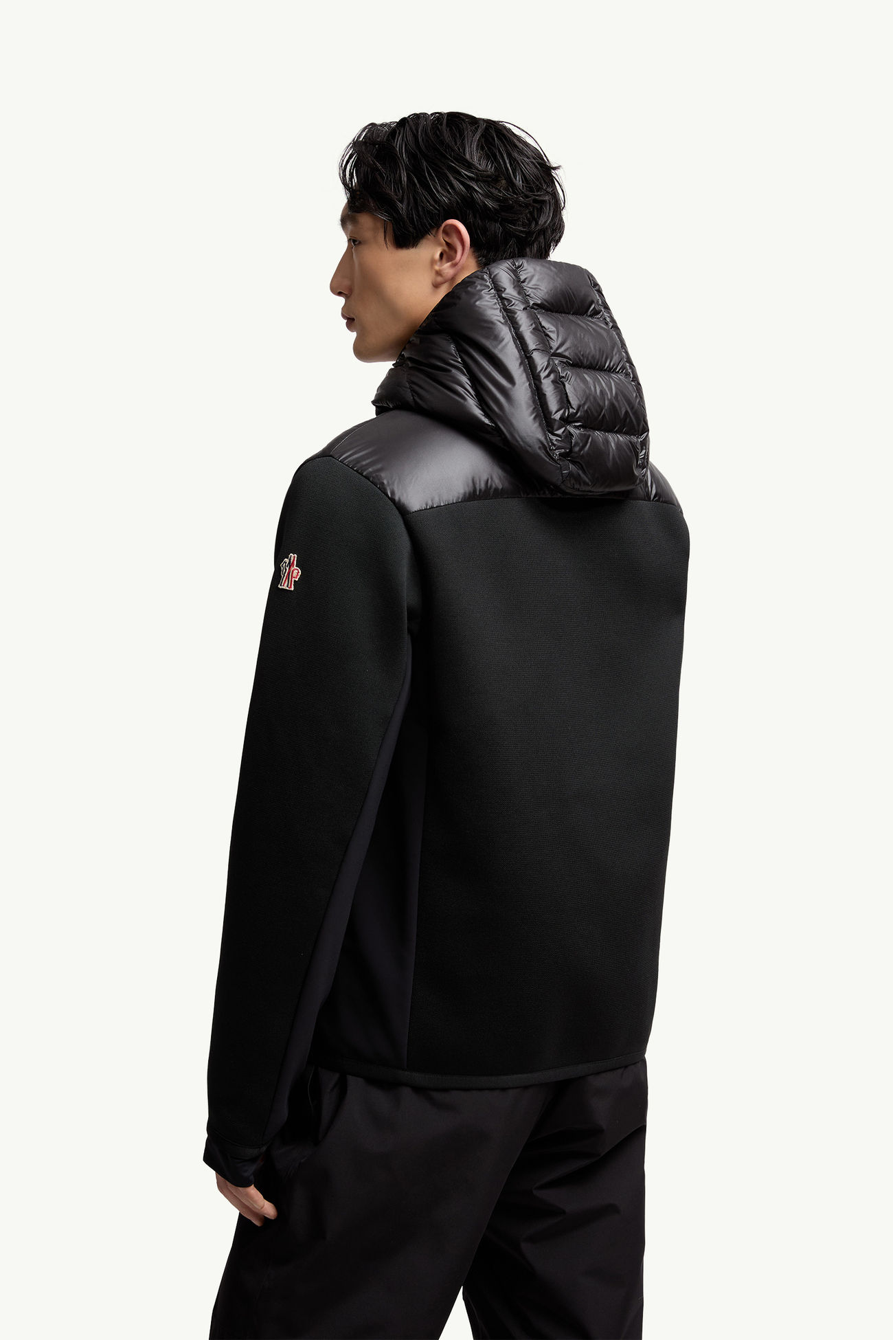 Wattierter Kapuzenpullover mit Reißverschluss Herren Schwarz Moncler 4