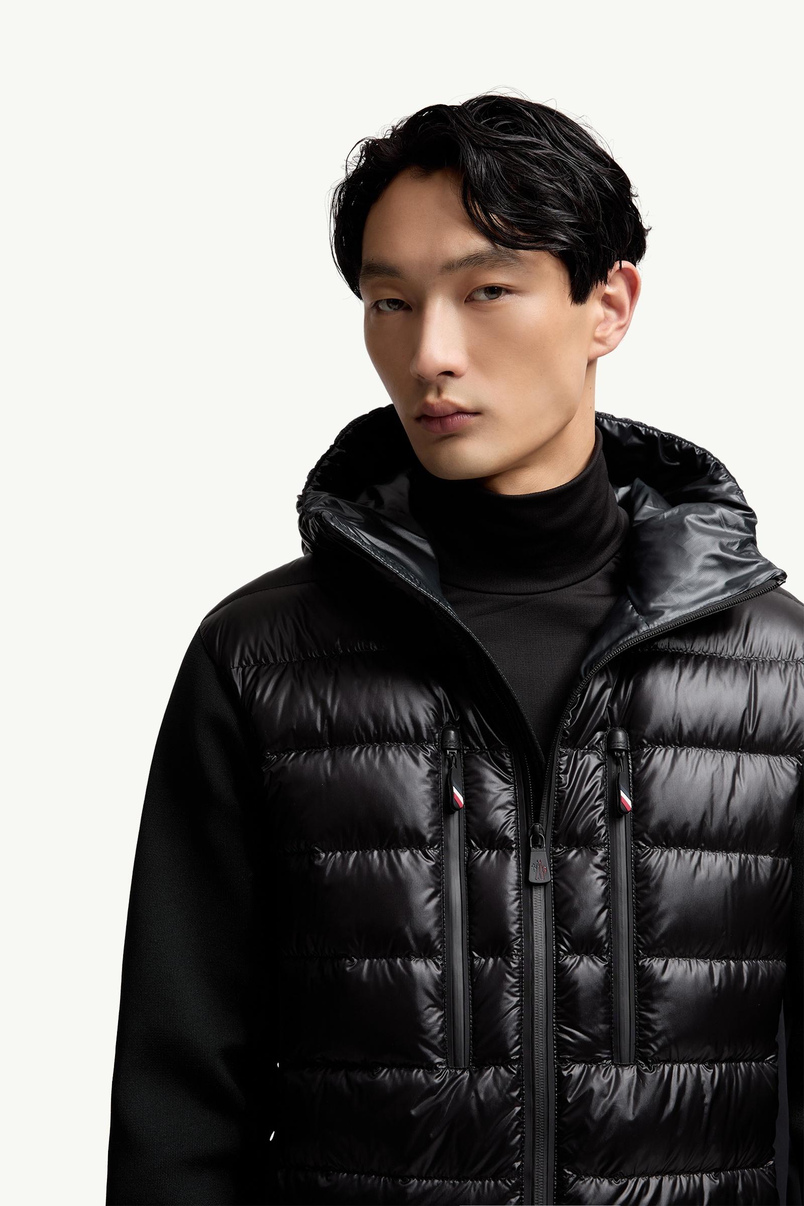 Black Padded Zip-Up Hoodie - Sweaters & Cardigans for Men | Moncler US