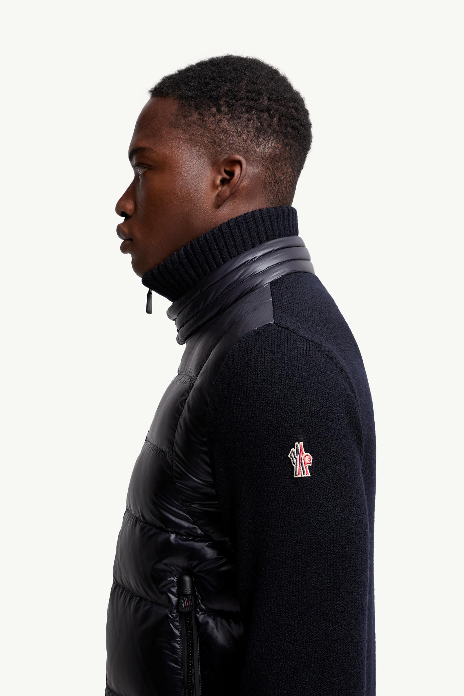 Cardigan imbottito in lana con zip Uomo Blu Scuro Moncler 1