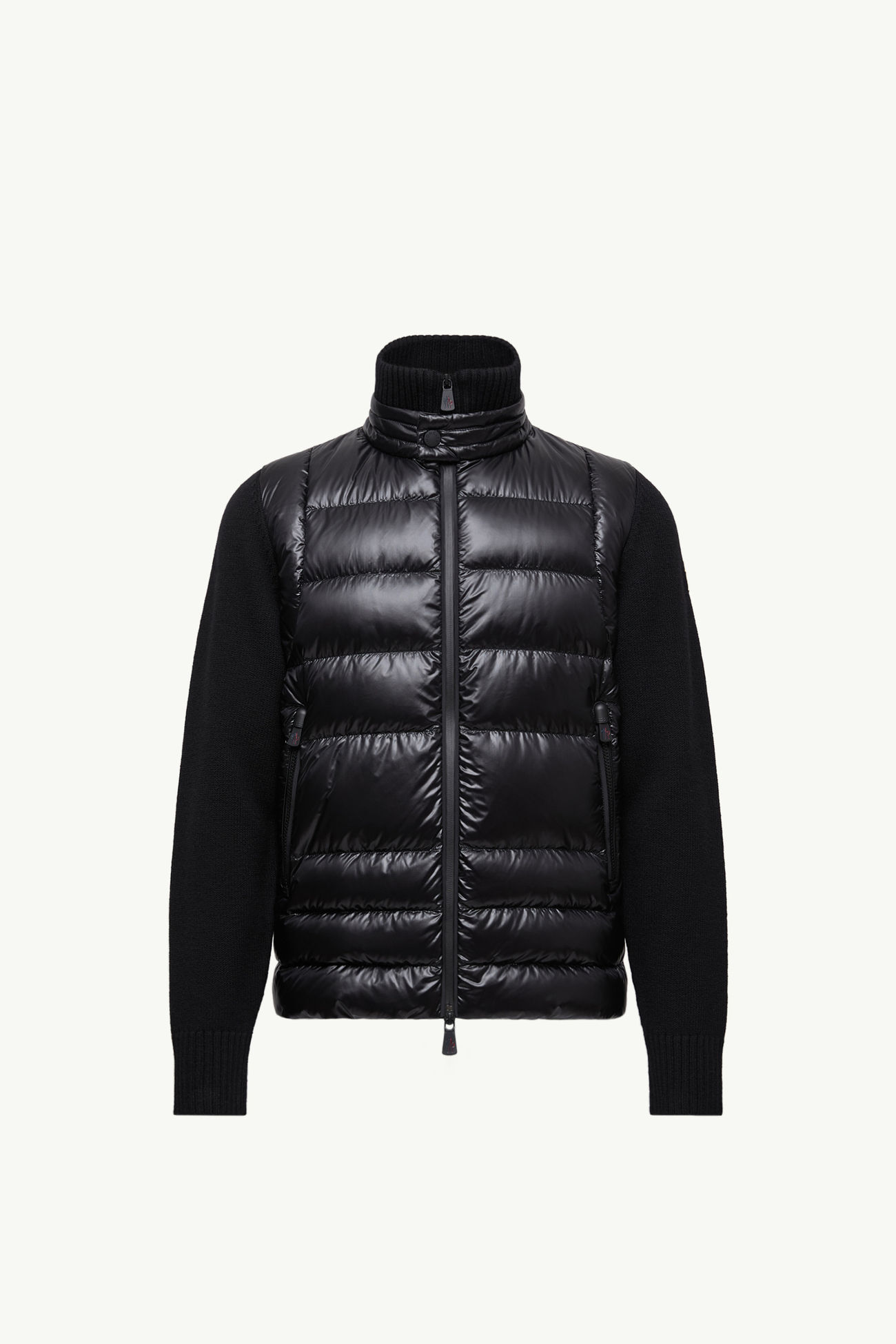 Cardigan imbottito in lana con zip Uomo Nero Moncler 2