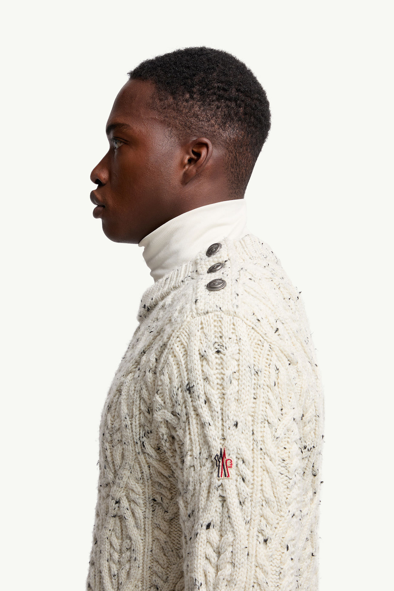 Pull en laine à losanges Hommes Blanc Ivoire Moncler 1