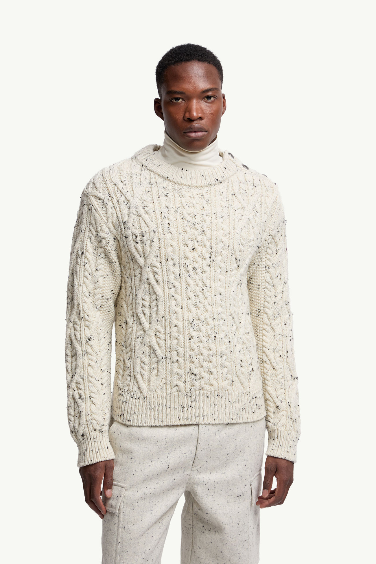 Argyle Wool Jumper Men White Ivory Moncler 3