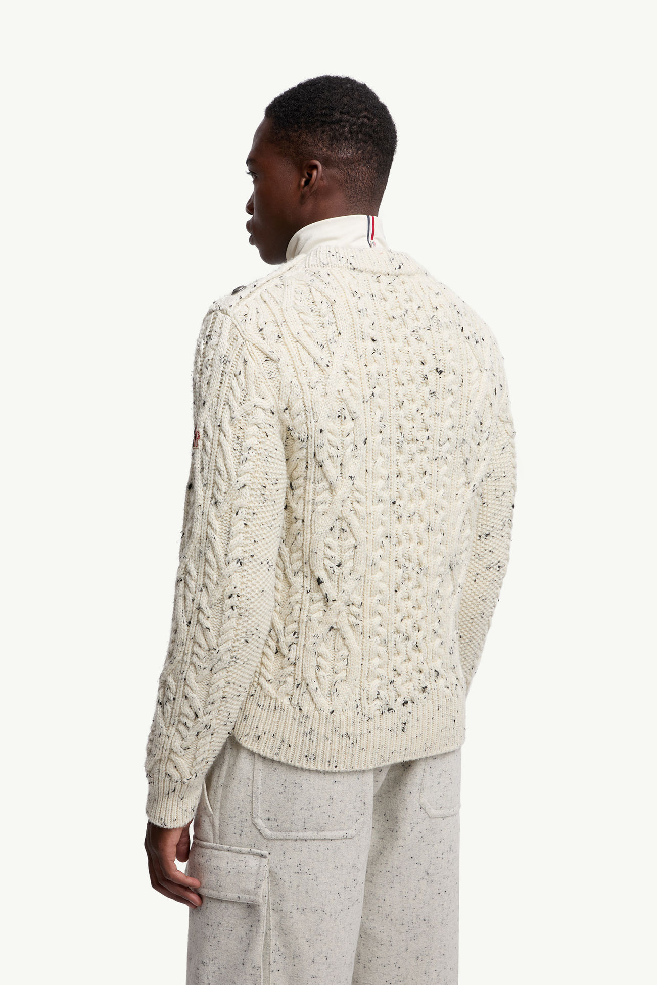 Pull en laine à losanges Hommes Blanc Ivoire Moncler 4